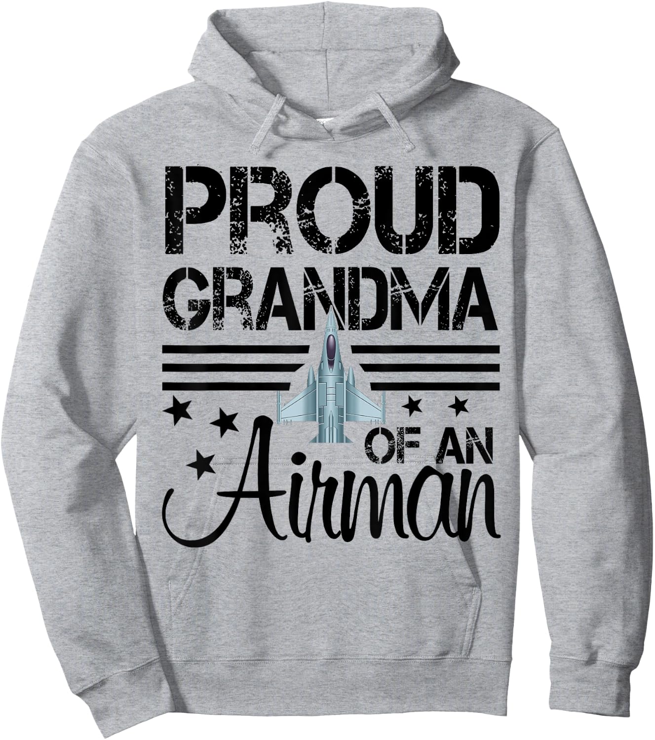 Proud Grandma of An Airman Jet Plane Pilot Hoodie - Hoodie | Ash