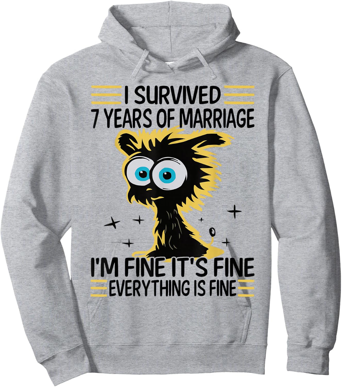 Funny 7th Wedding Anniversary Couples Husband Wife 7 Years Hoodie - Hoodie | Ash