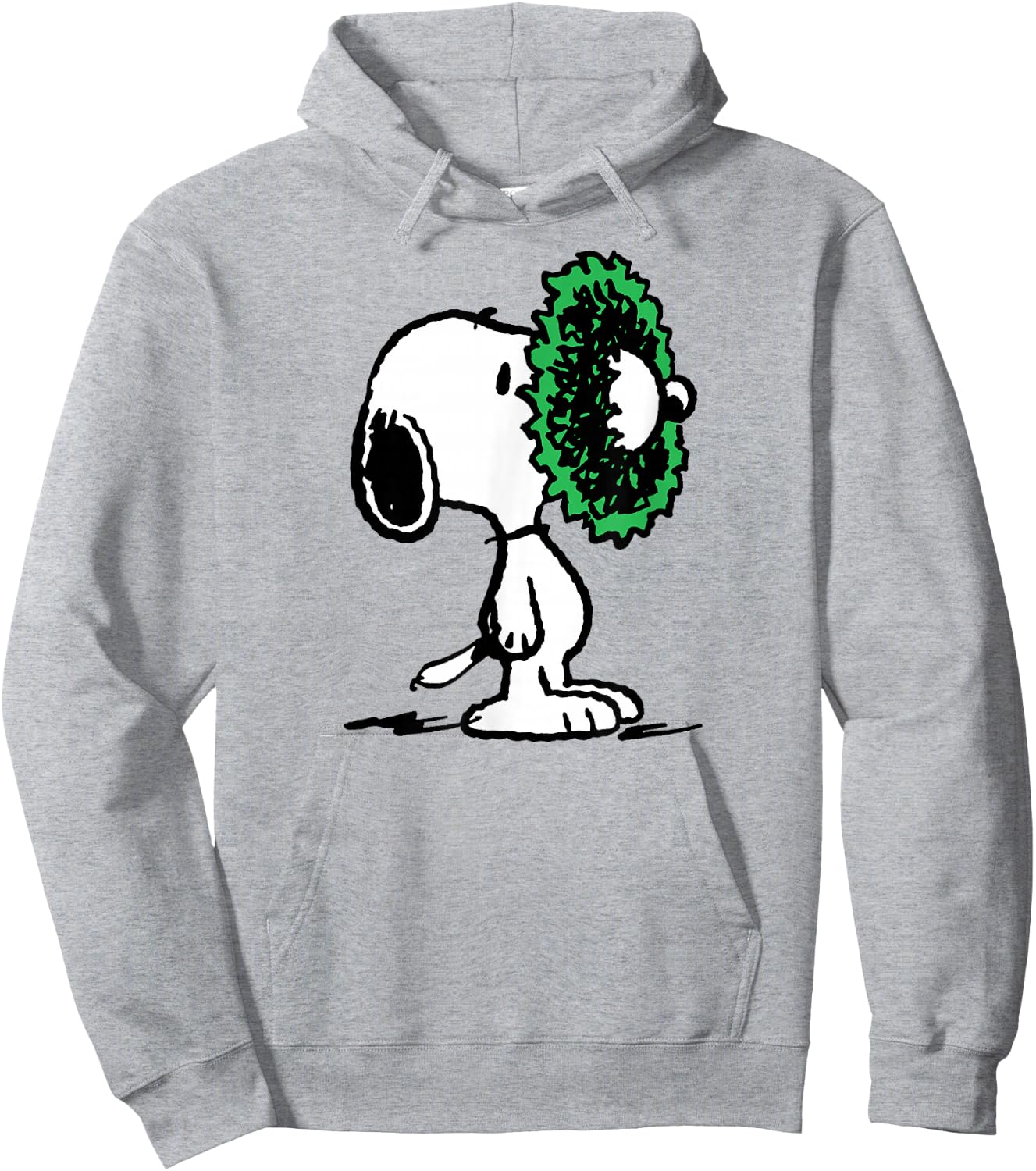 Peanuts Snoopy Holiday Be Merry Wreath Hoodie - Hoodie | Ash