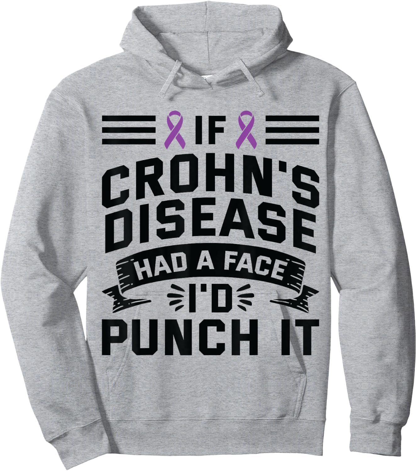 If Crohns Had Face Punch It - Crohns Disease Awareness Hoodie - Hoodie | Ash