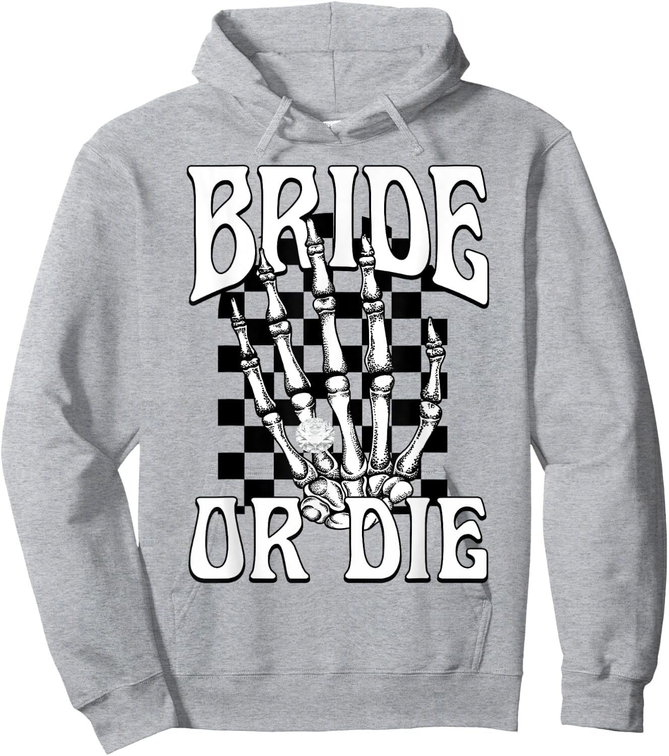 Bride Or Die Team Bride Gothic Halloween Bachelorette Party Hoodie - Hoodie | Ash