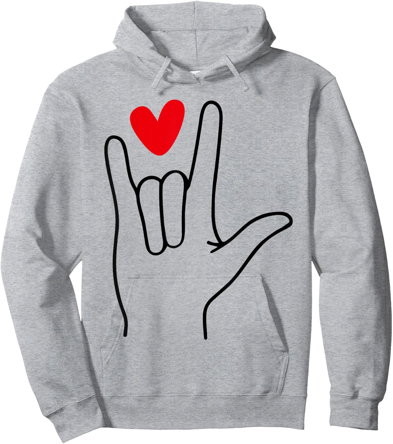 I Love You Sign Language Cute Happy Valentine’s Day Hoodie - Hoodie | Ash
