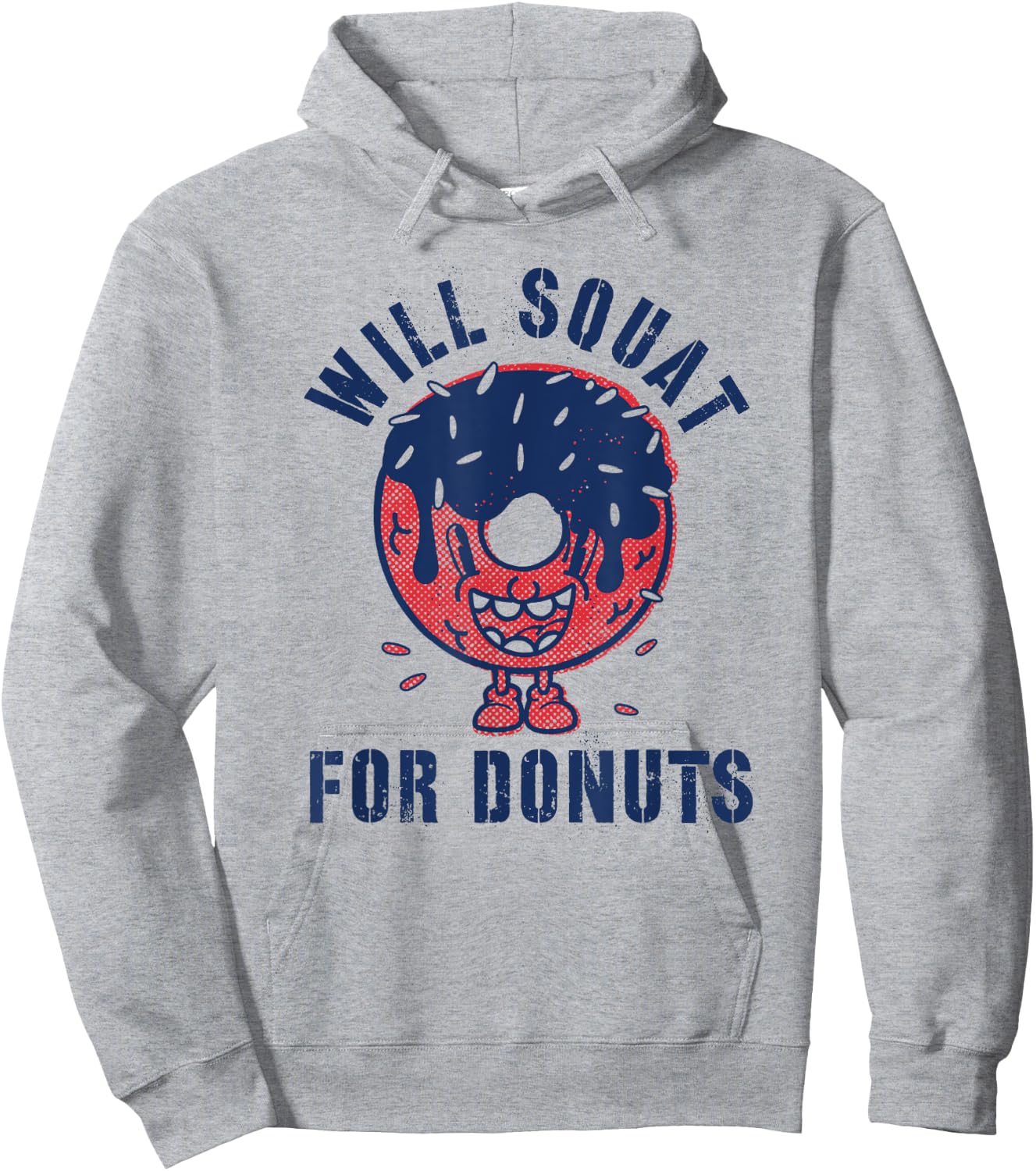 Will Squat For Donuts Funny Workout Yoga Gym Exercise Hoodie - Hoodie | Ash