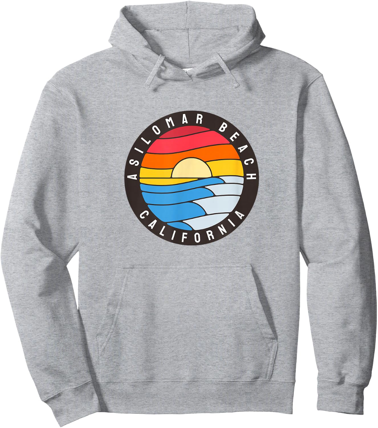 Asilomar State Beach California Retro Wave Hoodie - Hoodie | Ash