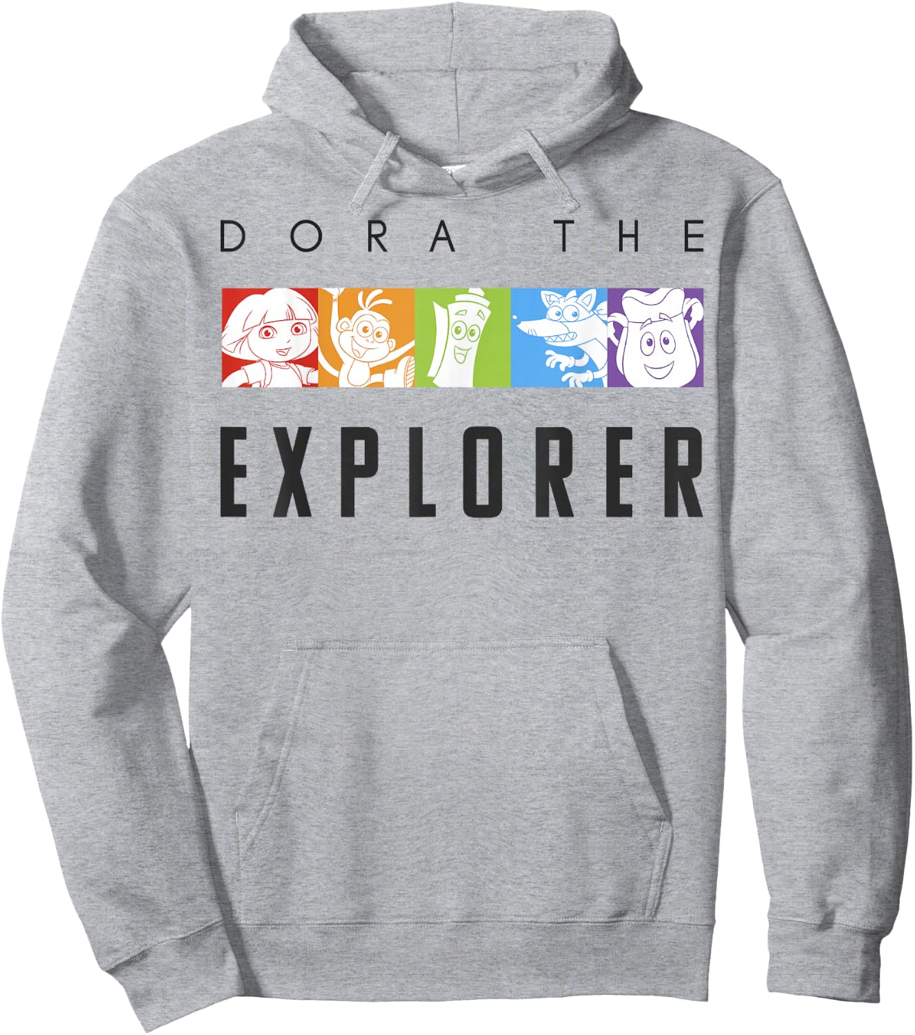 Dora The Explorer Rainbow Boxes Hoodie - Hoodie | Ash