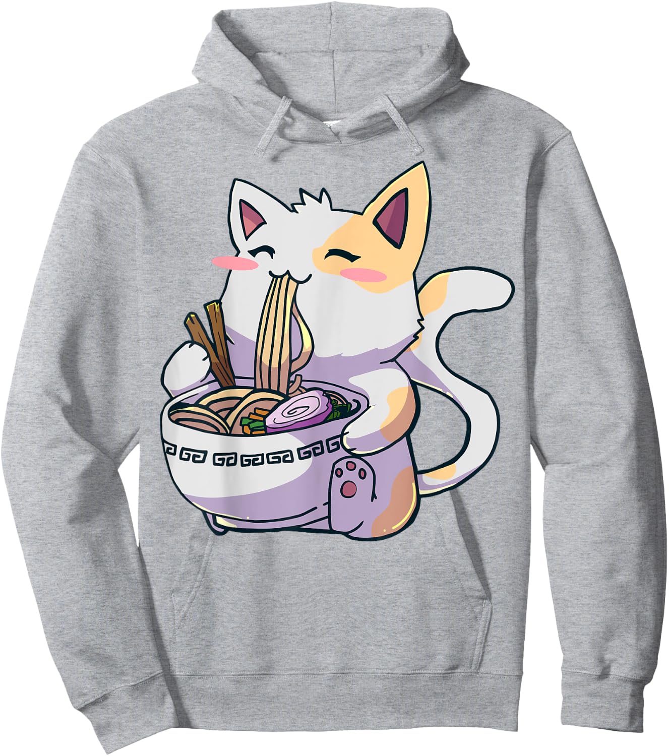 Ramen Cat Kawaii Anime Japanese Gift Hoodie - Hoodie | Ash