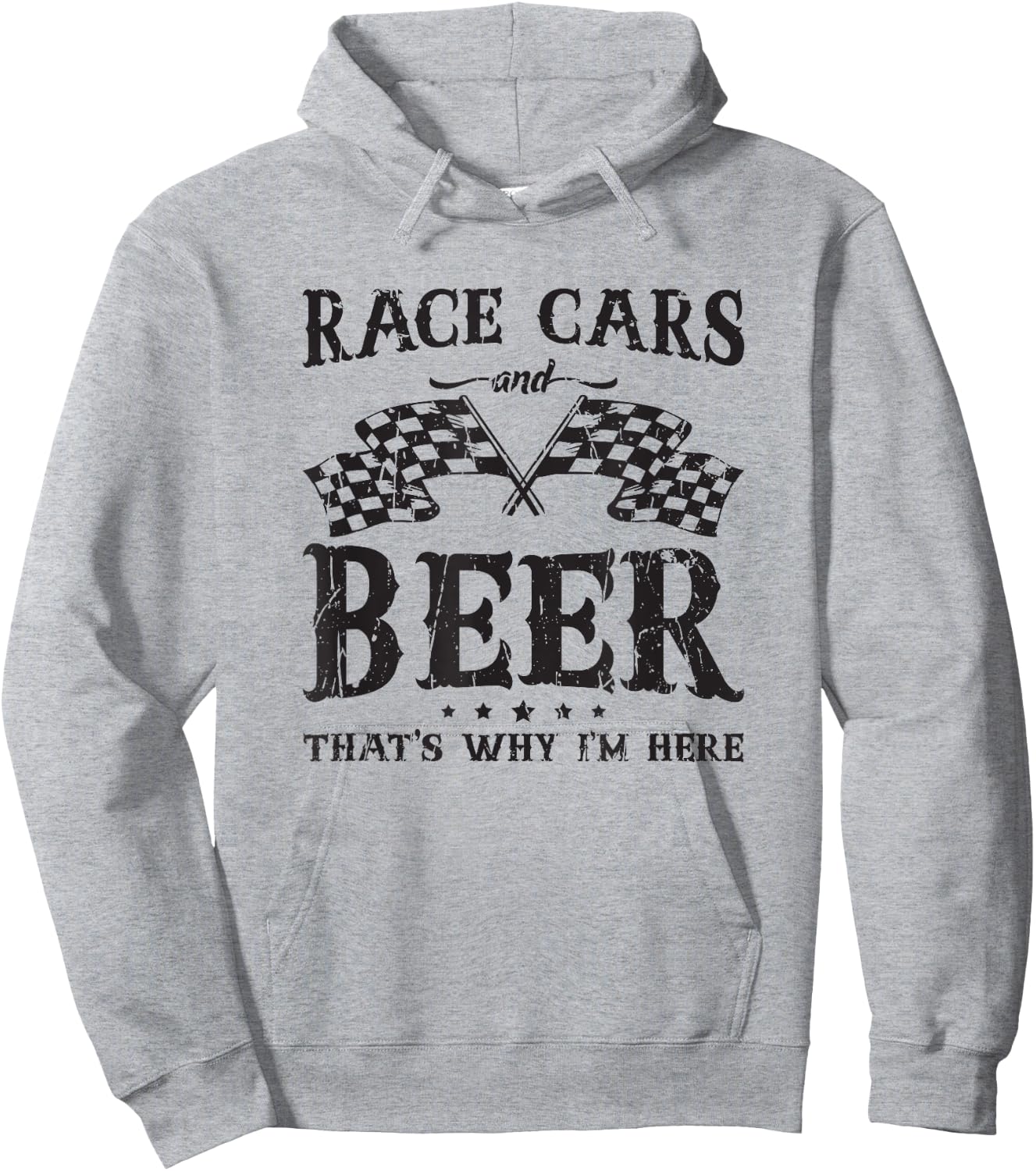 Race cars and beer that's why I'm here - american Hoodie - Hoodie | Ash