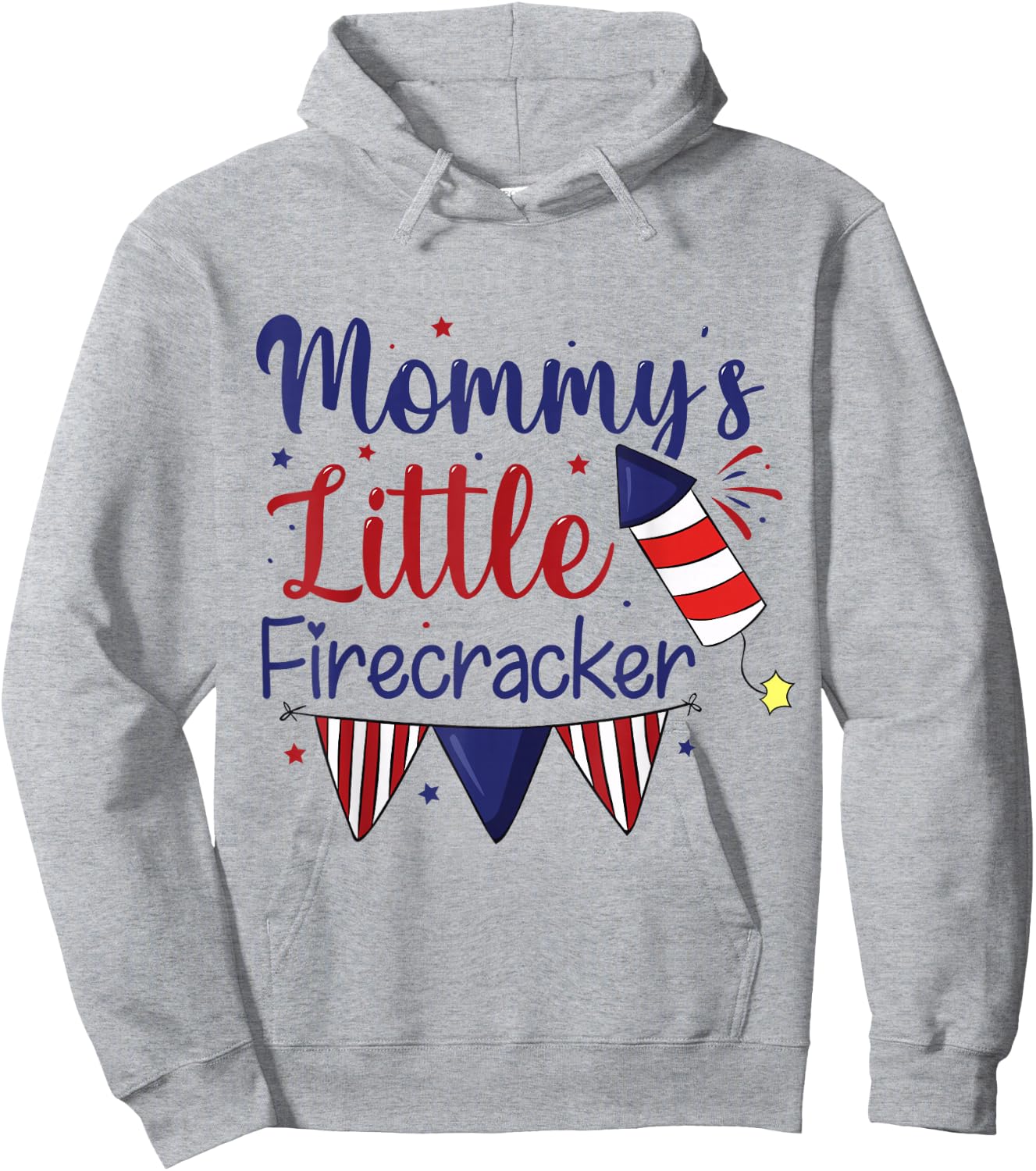 Cute 4th of July Mommy's Little Firecracker Kids Toddlers Hoodie - Hoodie | Ash