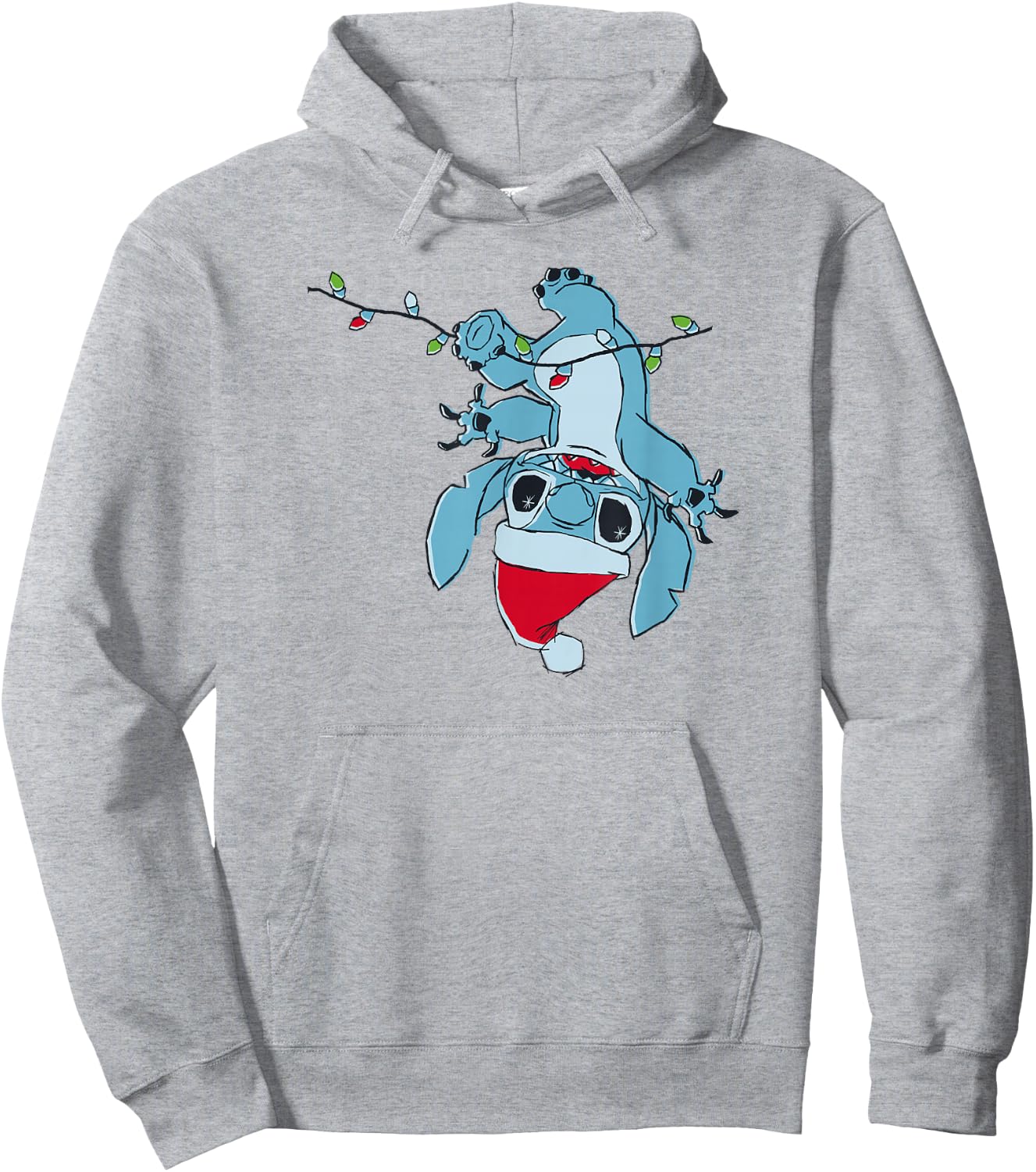Disney Lilo & Stitch Christmas Lights Upside Down Stitch Hoodie - Hoodie | Ash