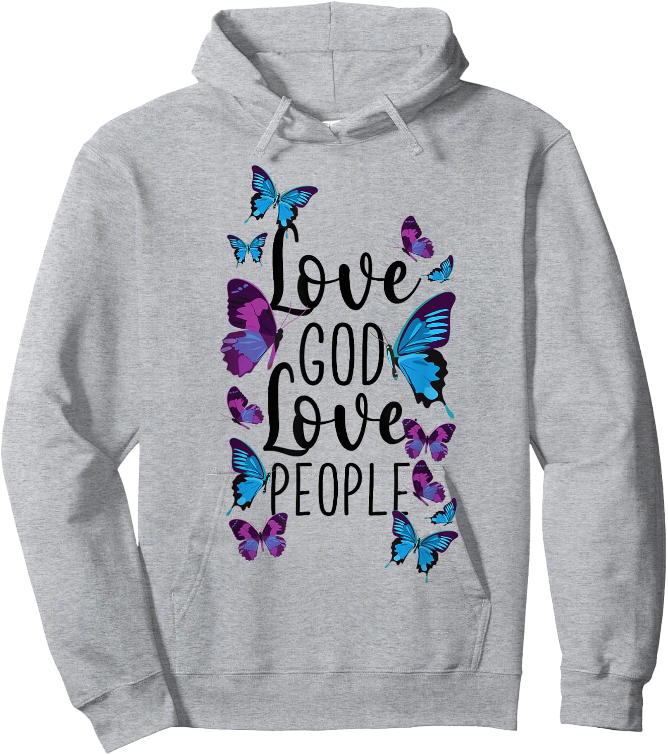 Christian Bible Verse Quote Butterfly Love God Love People Hoodie - Hoodie | Ash