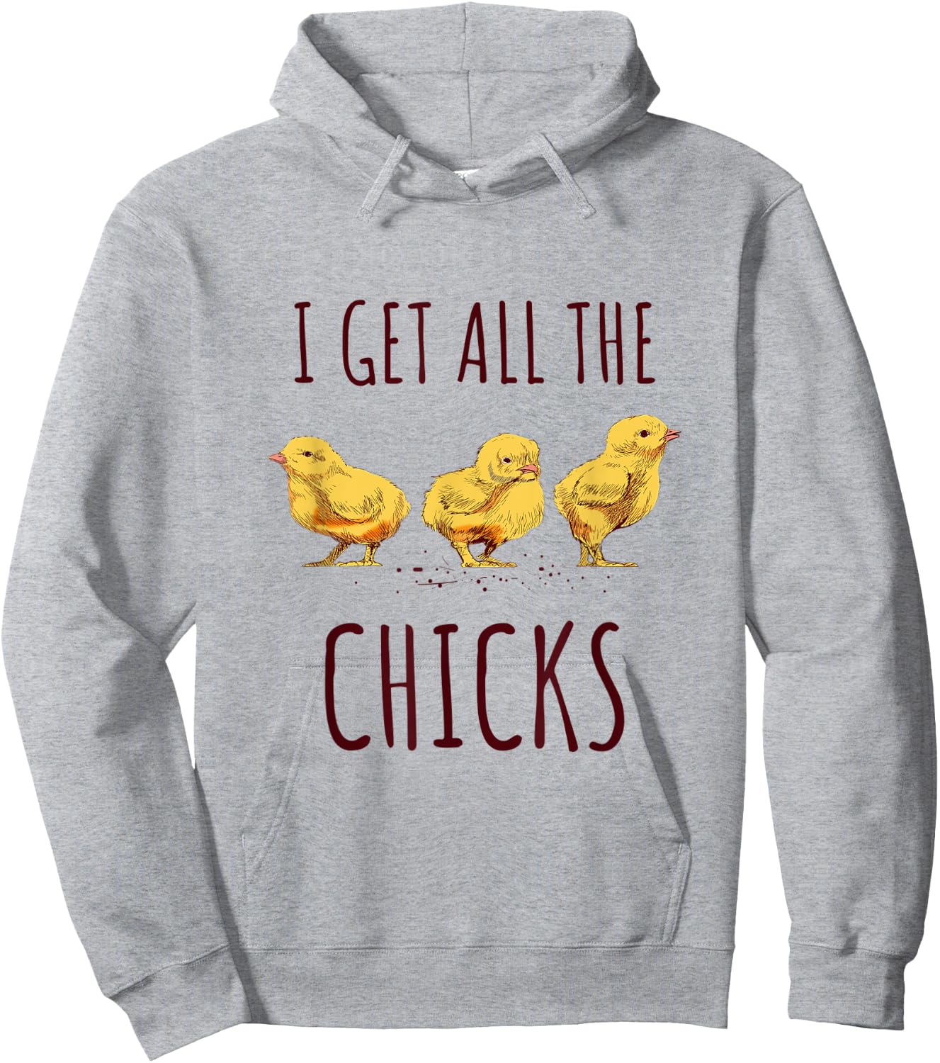 I get all the chicks Funny Chicken Lover Kids Women Hoodie - Hoodie | Ash