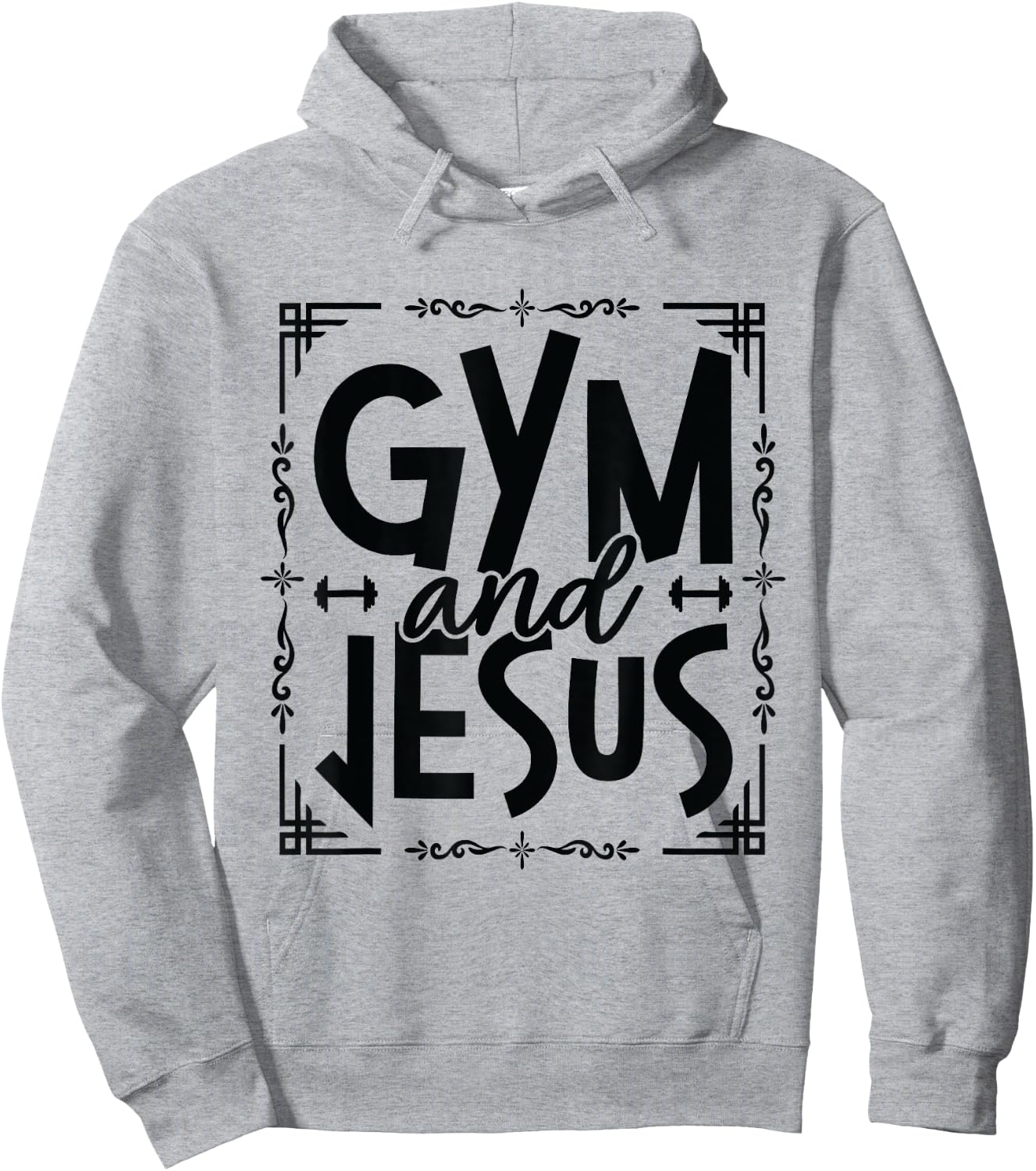 Gym and Jesus Gym Fitness Lifting Weights Body Building Hoodie - Hoodie | Ash