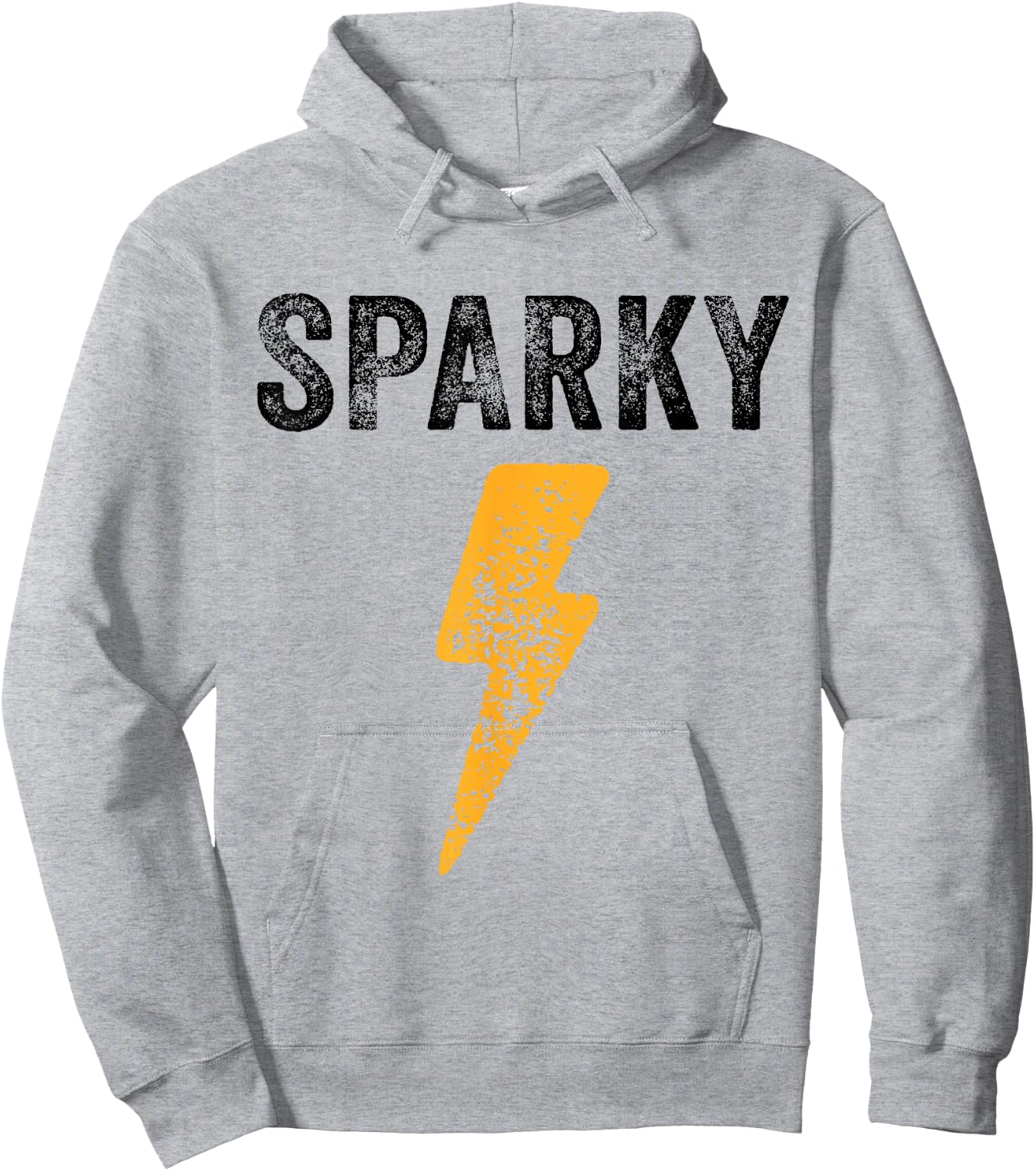 Electrician Funny Sparky Nickname Lightning Bolt Distressed Hoodie - Hoodie | Ash