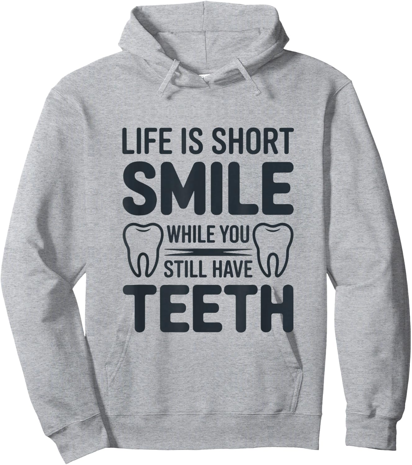 Funny Dental Humor Graphic with Teeth Illustrations Hoodie - Hoodie | Ash