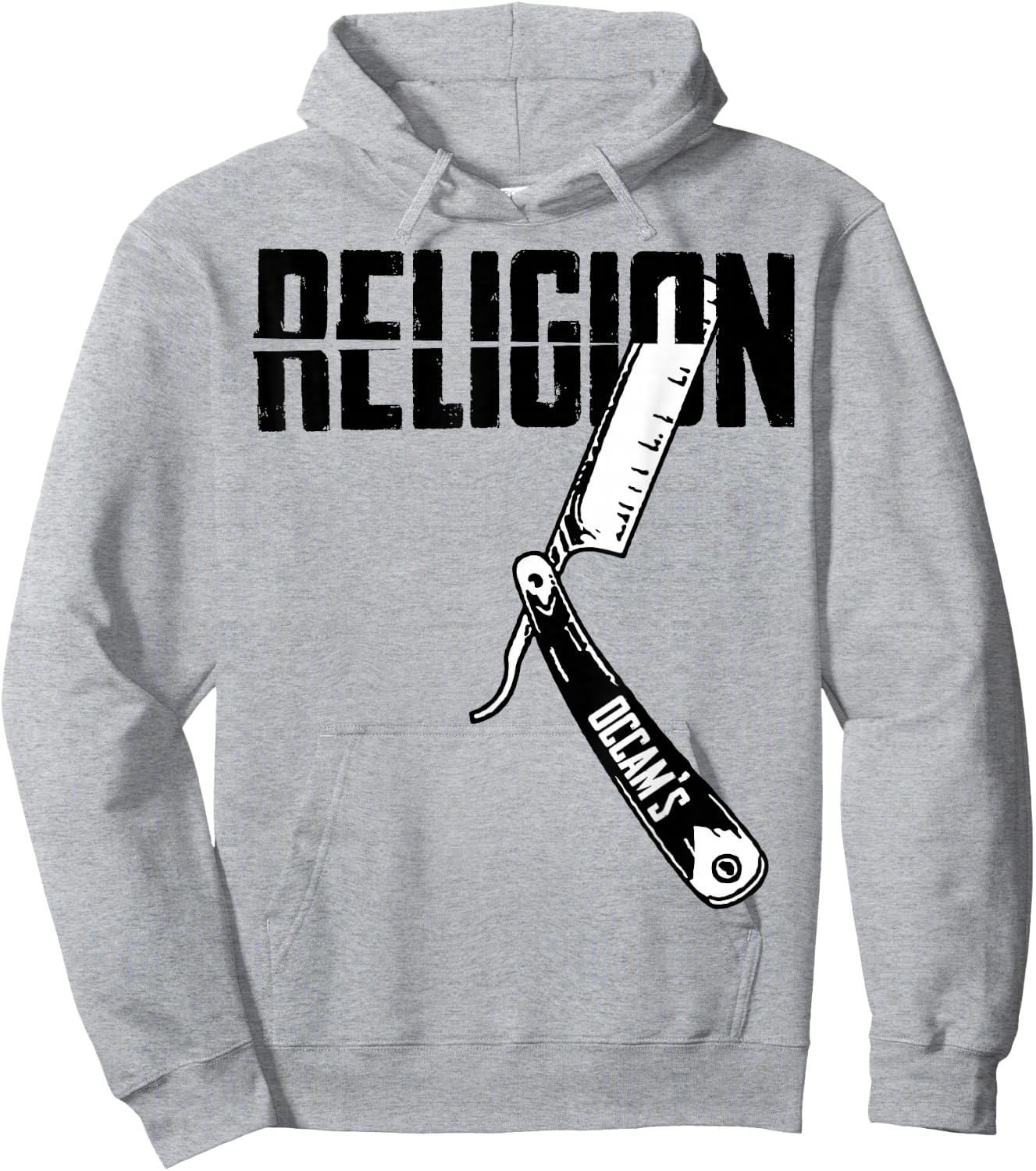 Funny Occam's Razor Cutting Through Religion Bullshit Black Hoodie - Hoodie | Ash