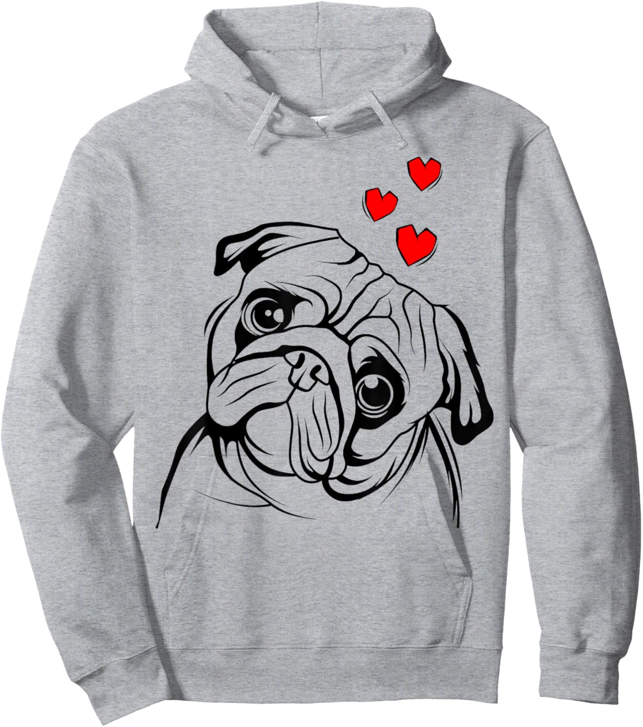 Pug Love Cute Dog Lover Owner Funny Gift Hoodie - Hoodie | Ash