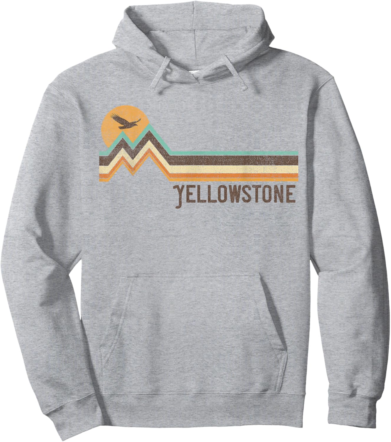 Yellowstone National Park 70s 80s Retro Vintage Distressed Hoodie - Hoodie | Ash
