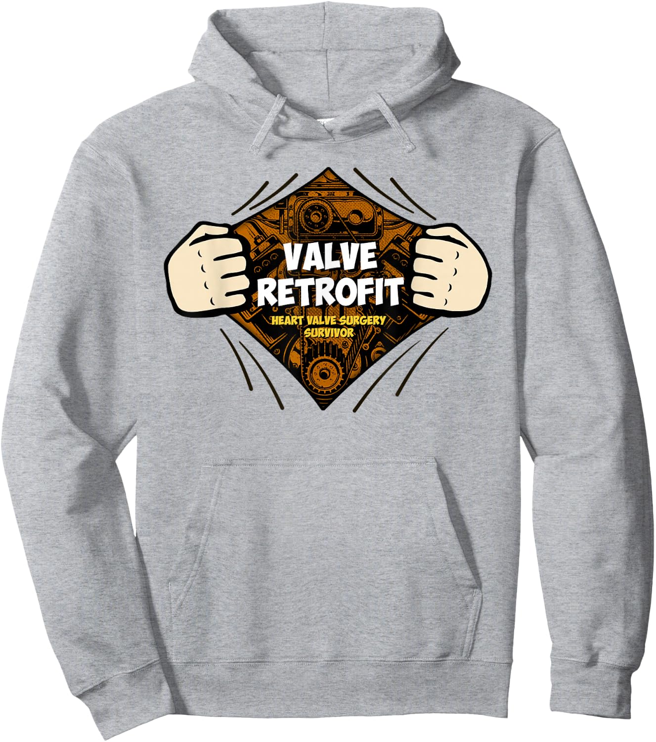 Heart Surgery Recovery Gift Valve Retrofit Survivors Hoodie - Hoodie | Ash