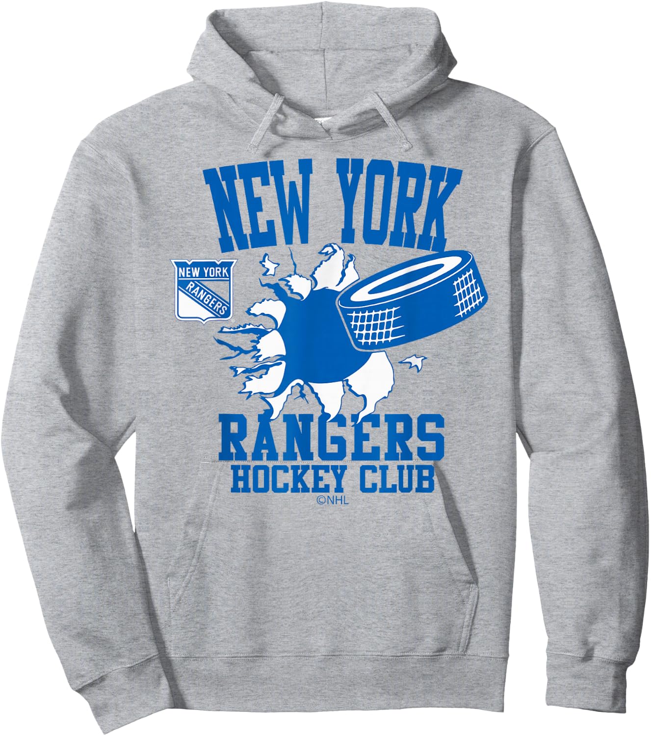 New York Rangers Hockey Puck Burst Red Officially Licensed Hoodie - Hoodie | Ash