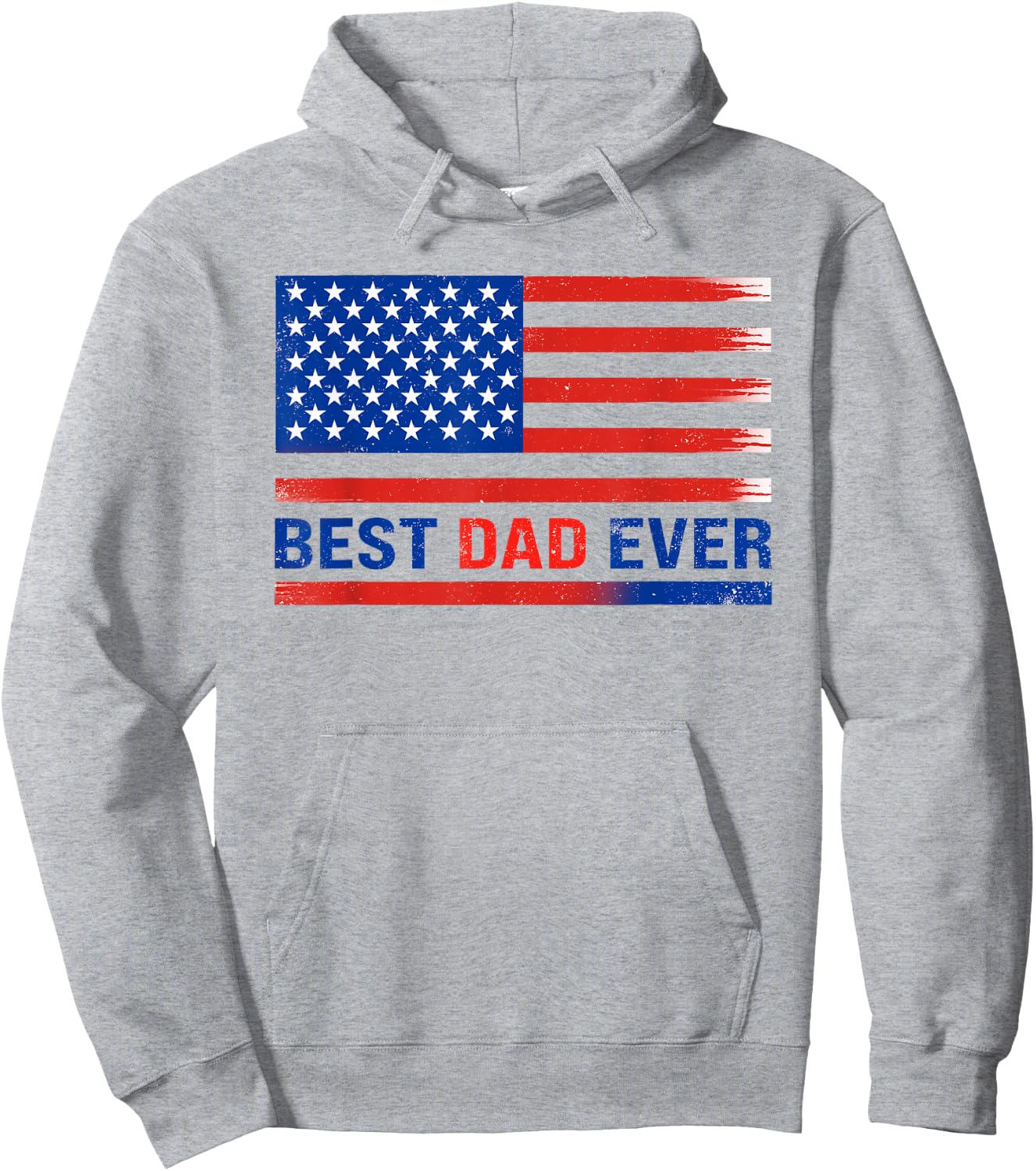 Best Dad Ever with US American Flag Gifts Dad Fathers Day Hoodie - Hoodie | Ash