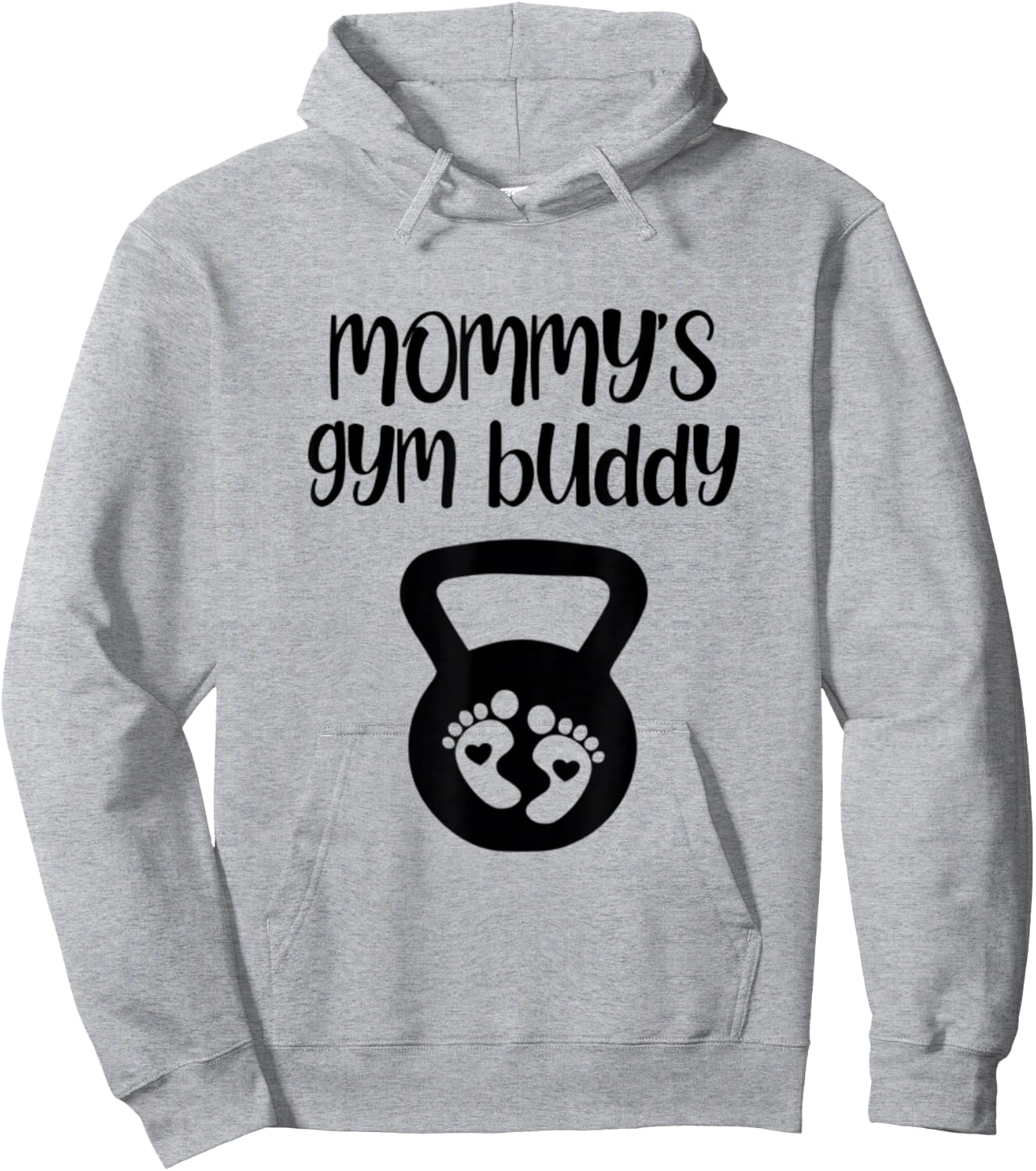 Mommy's Gym Buddy Pregnant Kettlebell Lifting Bodybuilding Hoodie - Hoodie | Ash