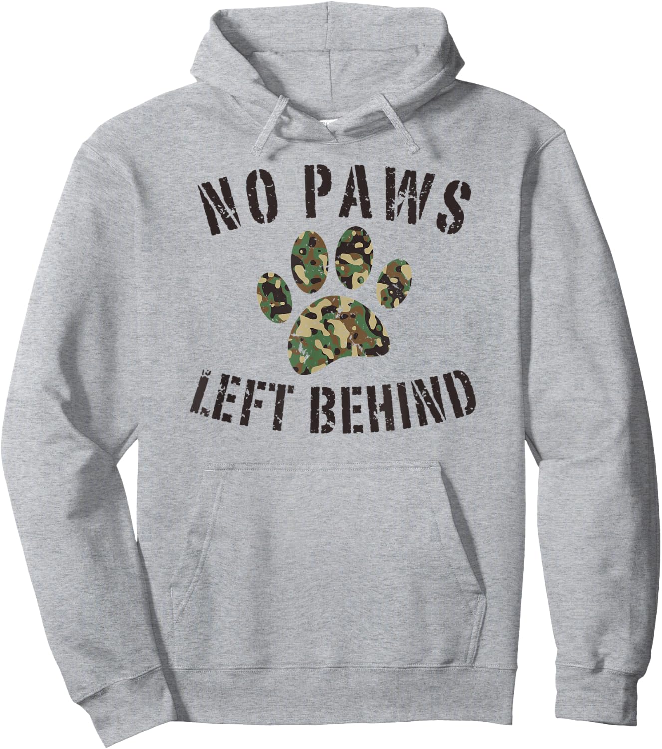 No Paws Left Behind Camo Paw Print Military Service Dogs Hoodie - Hoodie | Ash