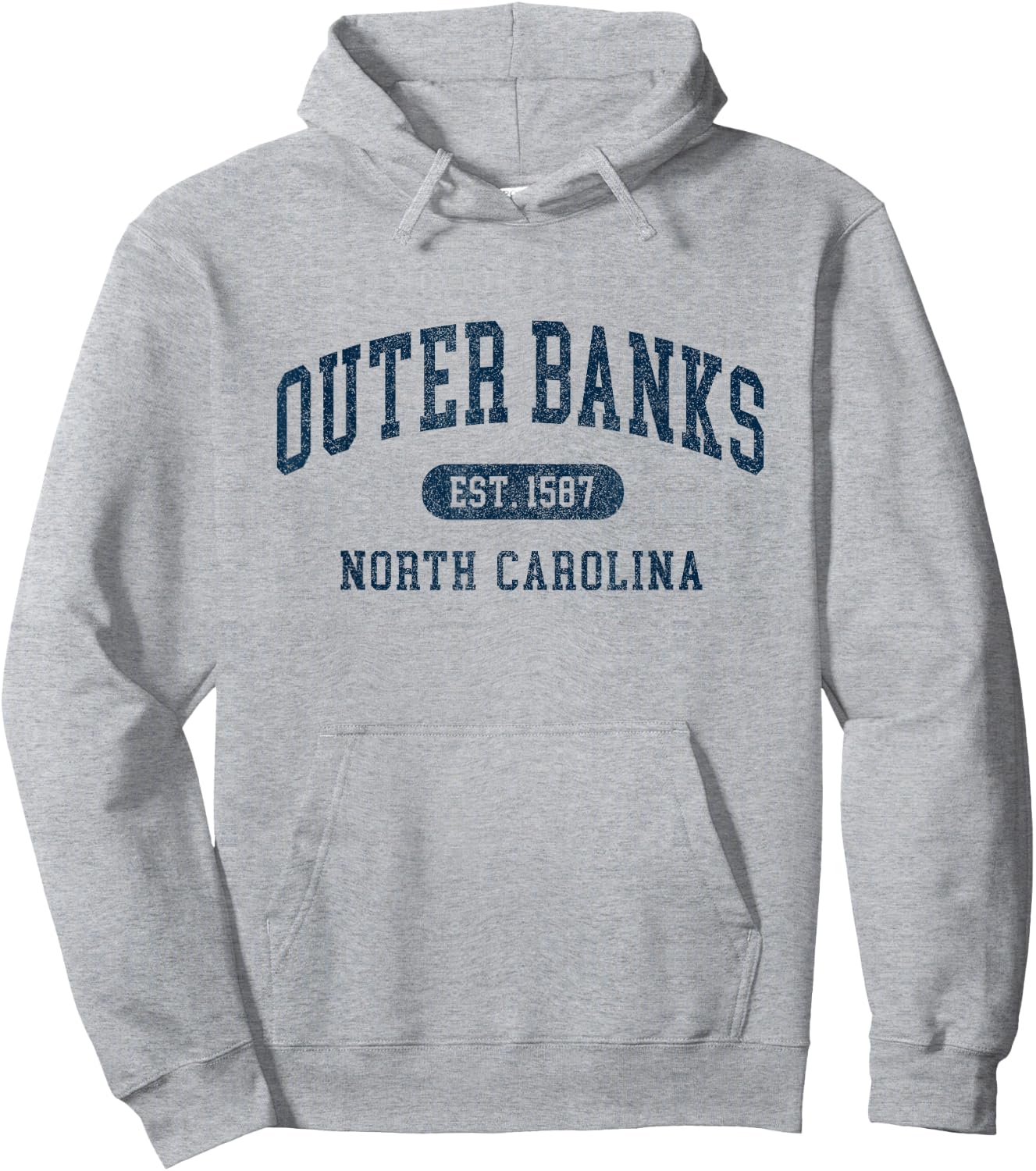 Outer Banks Est 1587 OBX North Carolina NC Vintage Retro Hoodie - Hoodie | Ash
