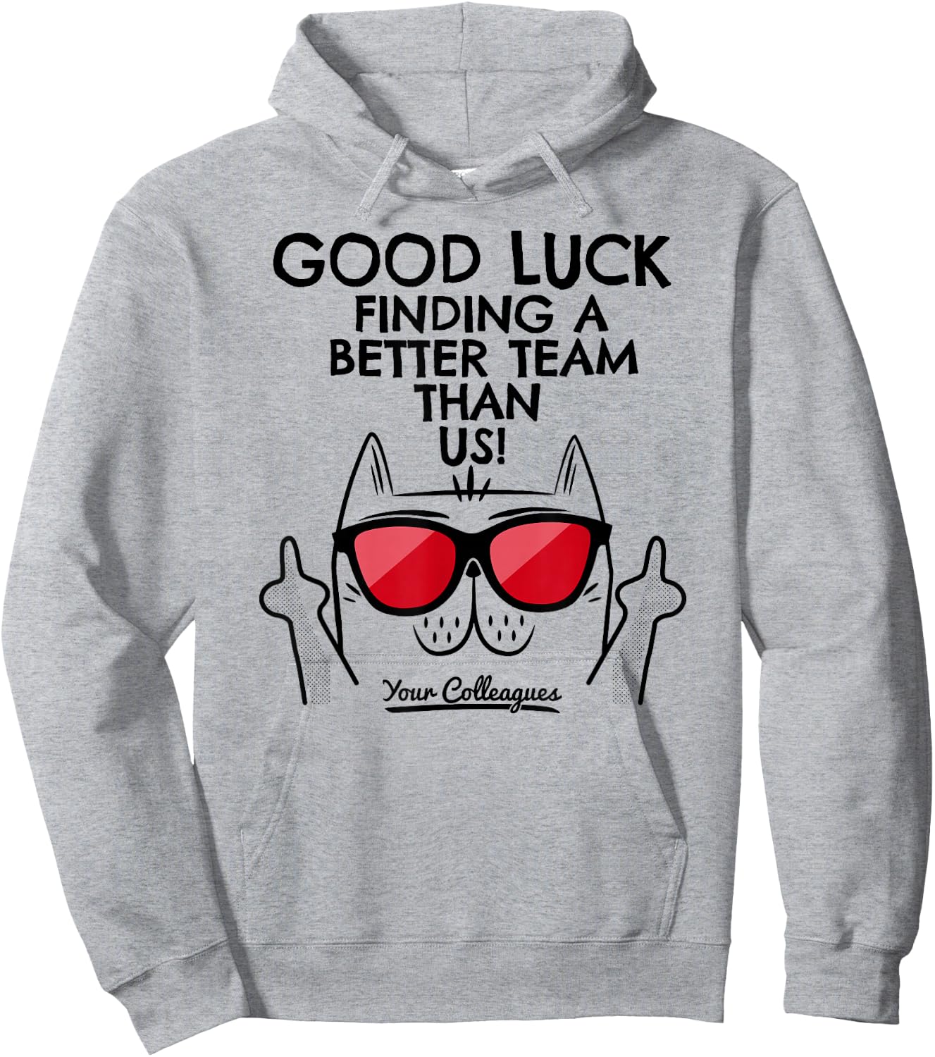 New Job Gifts & Funny Job Change Ideas with Cat Leaving Job Going Away Coworker Quitting Good Luck Signature -Adults Classic Fit White Short Sleeve Hoodie - Hoodie | Ash