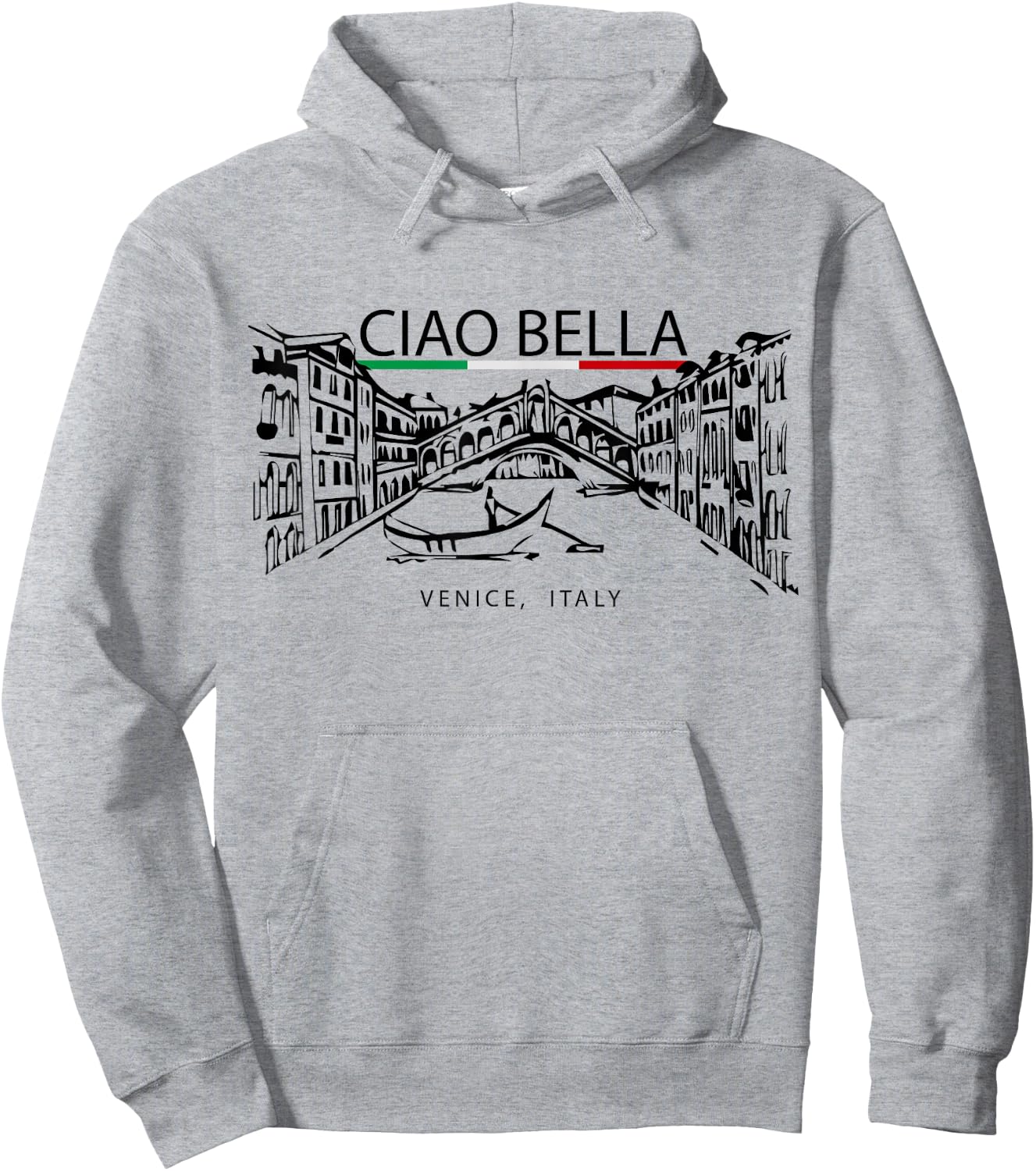 Ciao Bella Vintage Venice Italy Italian Greeting Graphic Hoodie - Hoodie | Ash