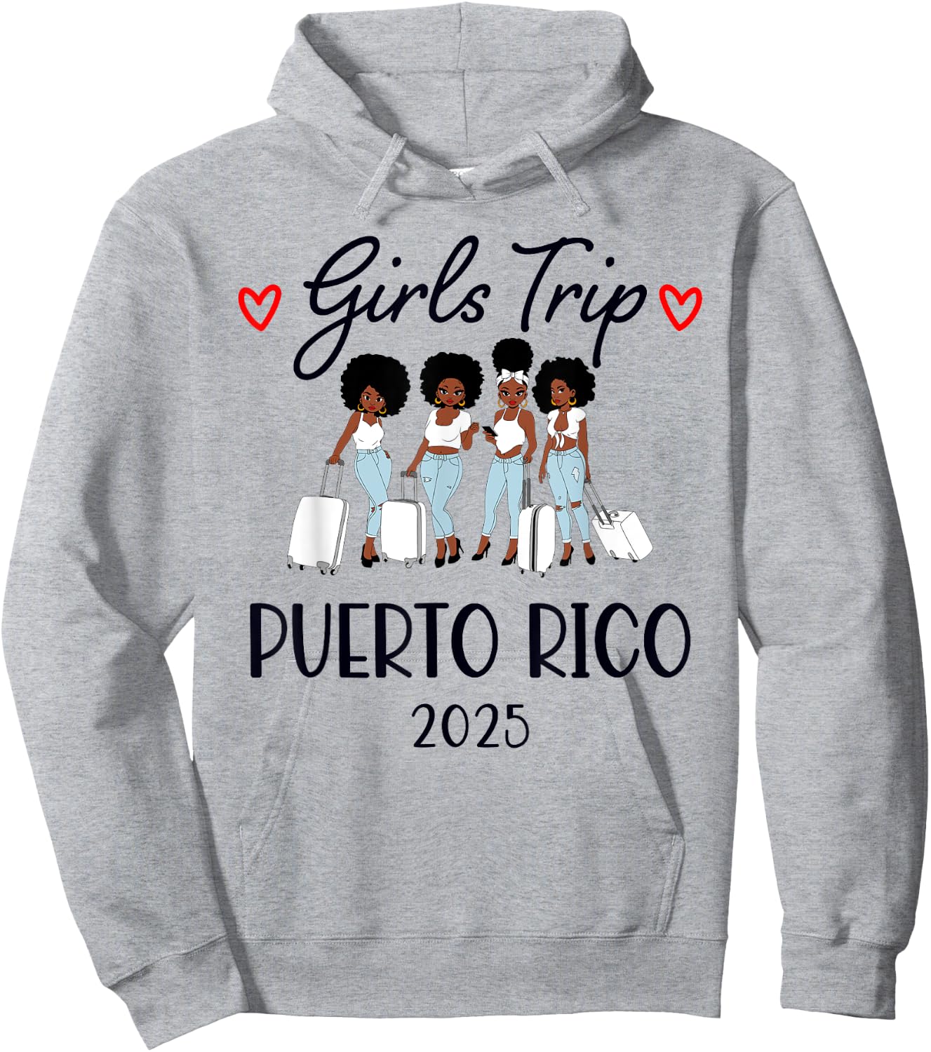 Girls Trip 2025 Puerto Rico Weekend Summer Vacation Hoodie - Hoodie | Ash