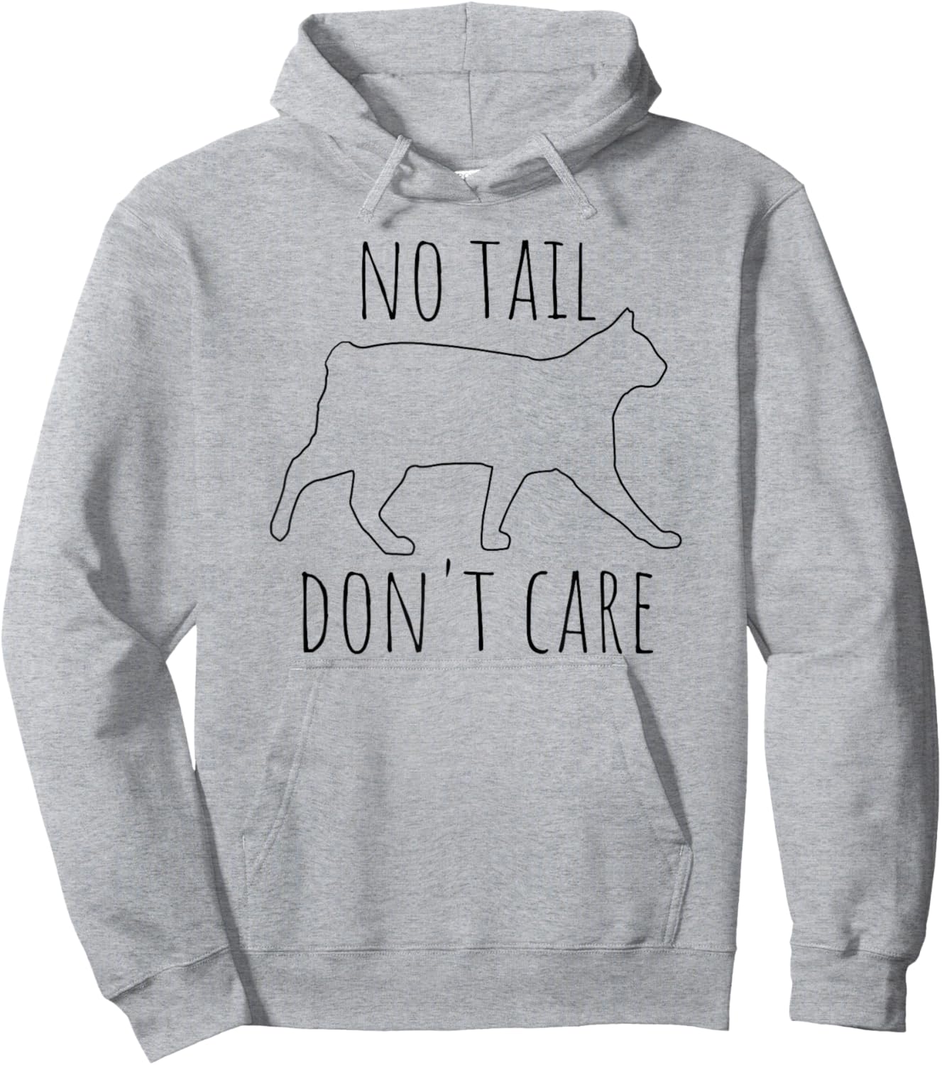 No Tail Don't Care Tailless Bobtail Cat Owner Manx Lover Hoodie - Hoodie | Ash