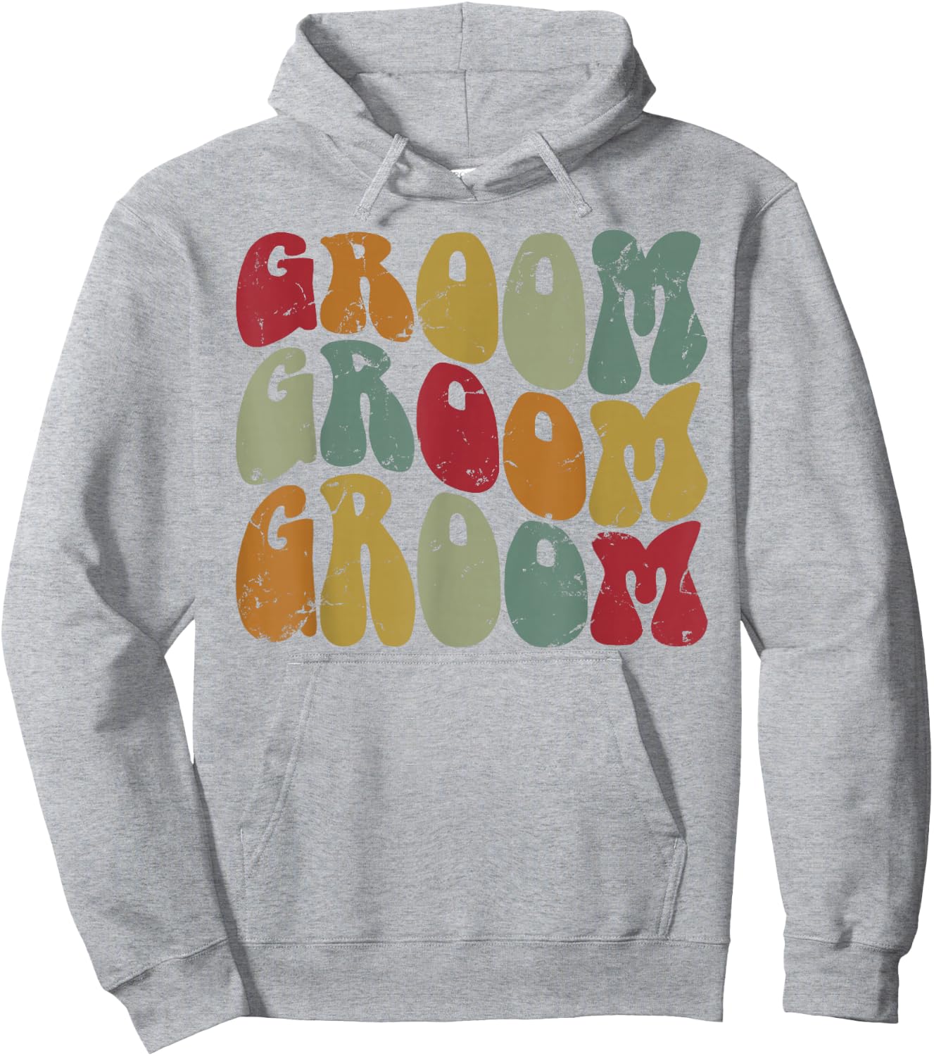 Groom Matching Bride, Wedding Groovy Retro Groom Hoodie - Hoodie | Ash