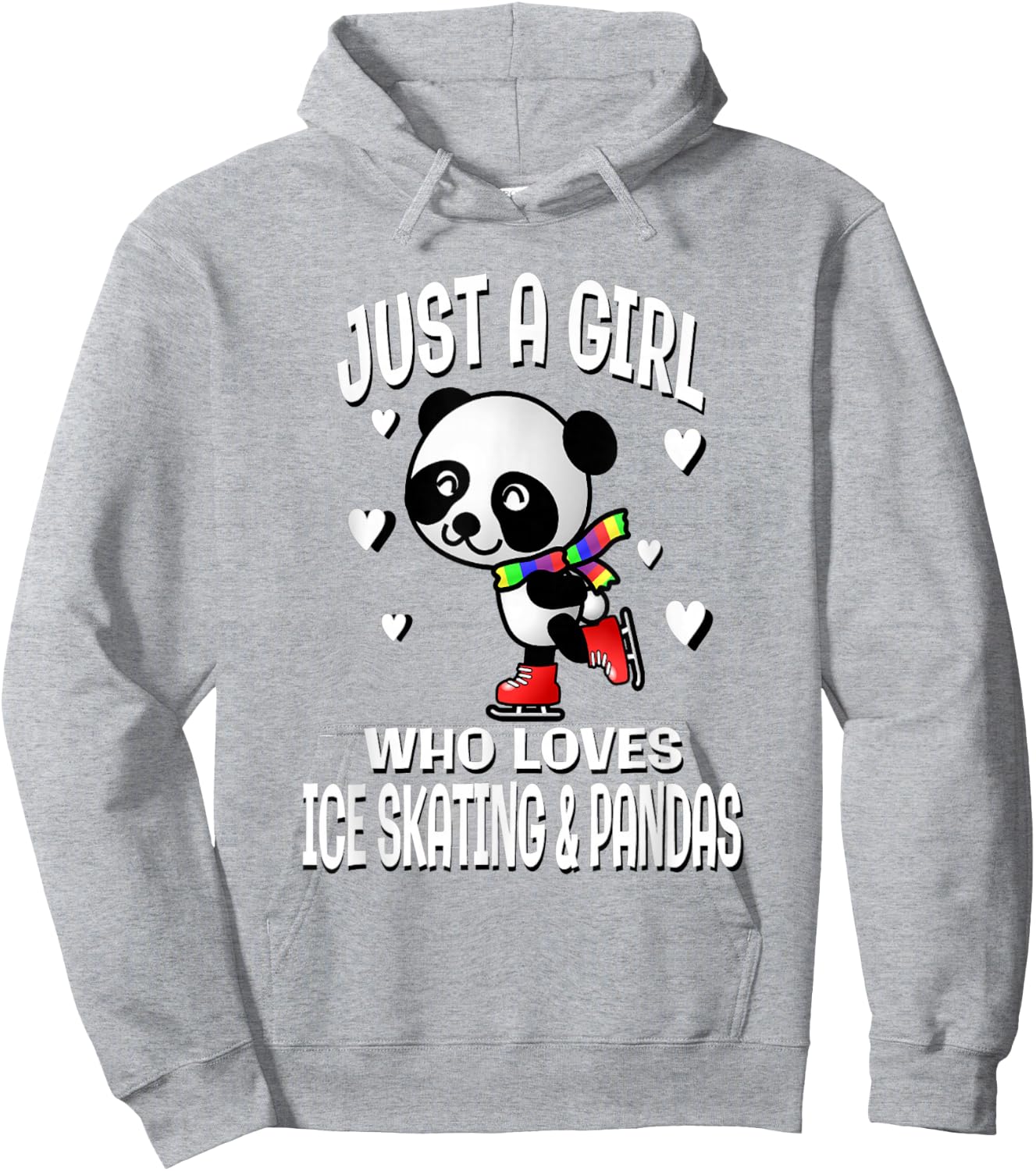 Just A Girl Who Loves Ice Skating & Pandas Cute Bear Hoodie - Hoodie | Ash