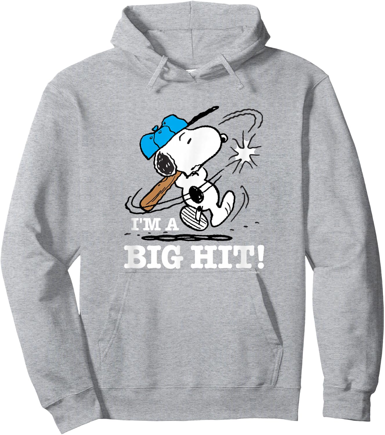 Peanuts - Snoopy Baseball Im A Big Hit Hoodie - Hoodie | Ash
