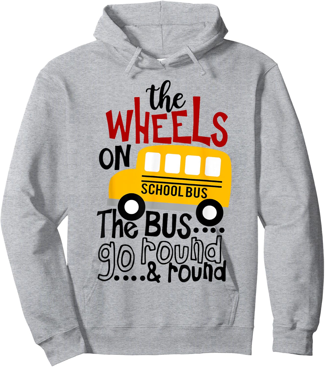Back To School Funny The WHEELS On The BUS Toddler Kids Boys Hoodie - Hoodie | Ash
