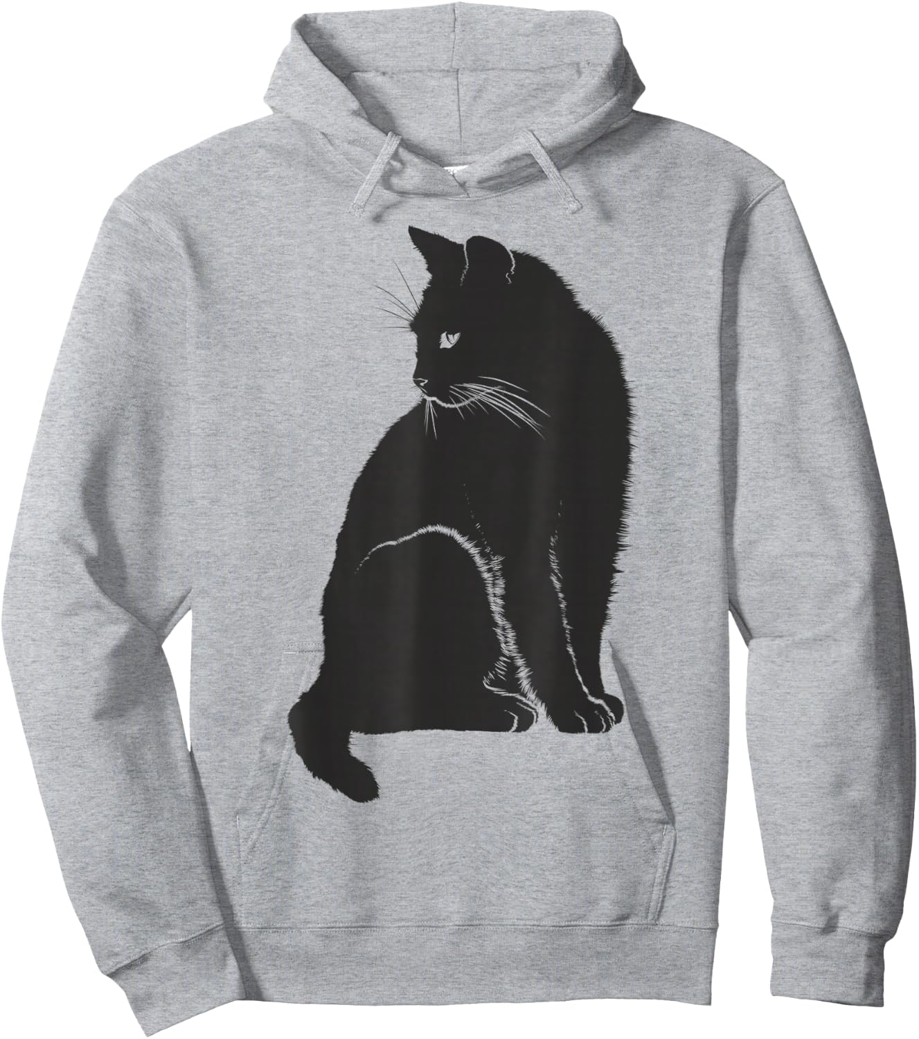 Minimalist Cute Black Cat Owner Feline Art Kitten Lover Small Hoodie - Hoodie | Ash