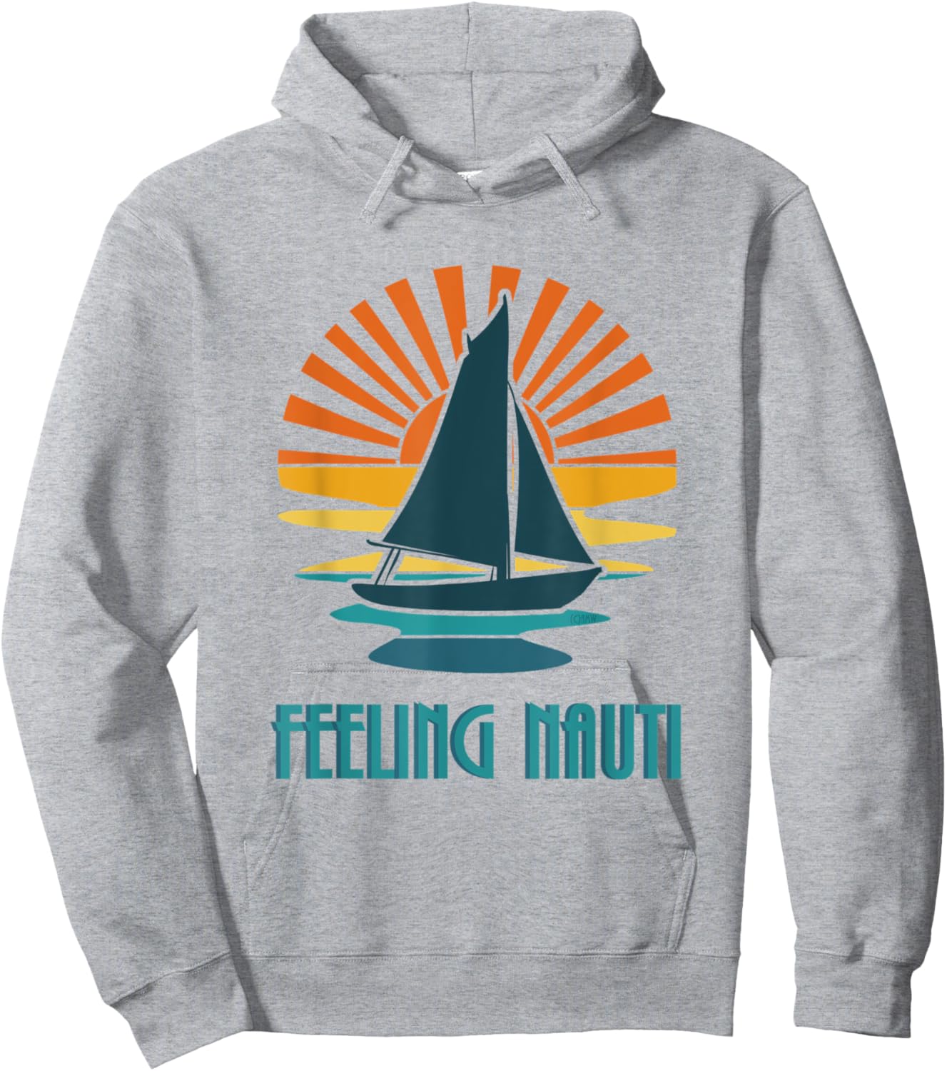 Feeling Nauti - nautical boating sailboat summertime Men Women Hoodie - Hoodie | Ash