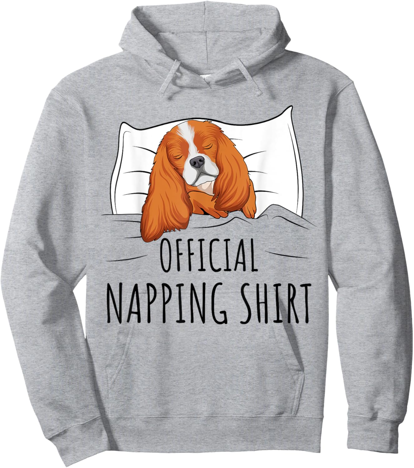 Sleeping Cavalier King Charles Spaniel Dog Official Napping Hoodie - Hoodie | Ash