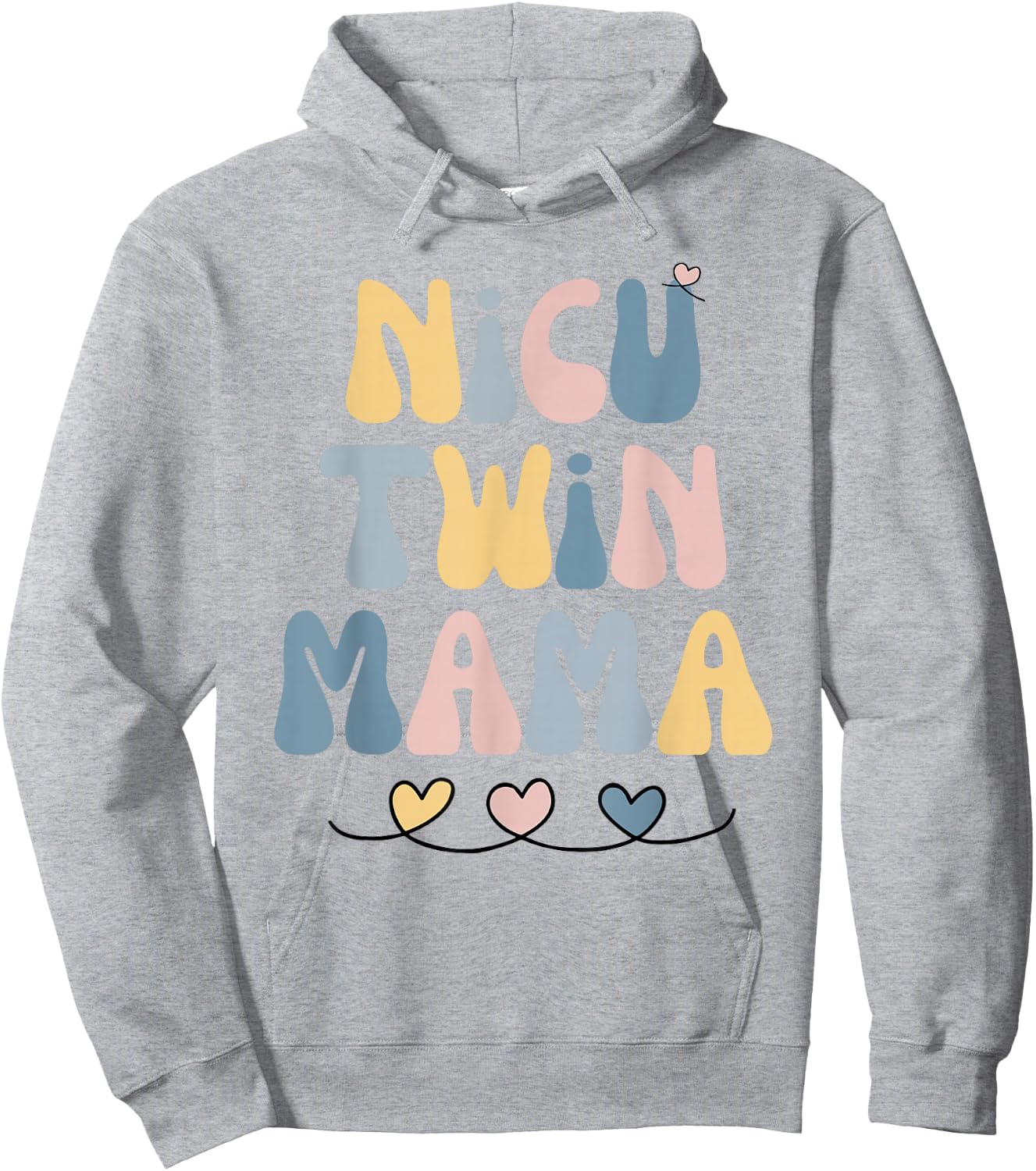 Nicu Twin Mama Groovy Micro Preemie Baby Mom NICU Warrior Hoodie - Hoodie | Ash