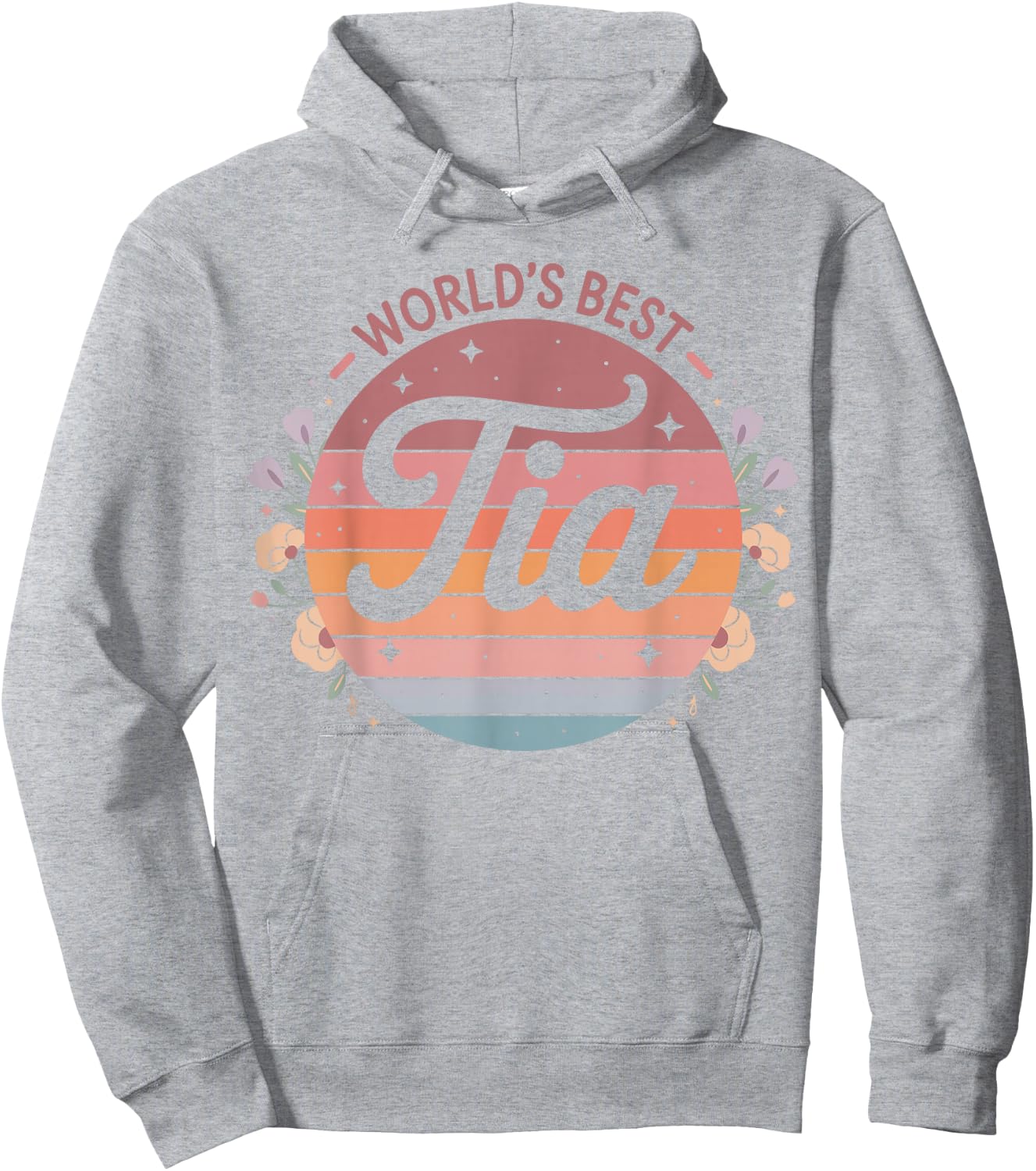 World's Best Tia Spanish Aunt Floral Flowers Hoodie - Hoodie | Ash
