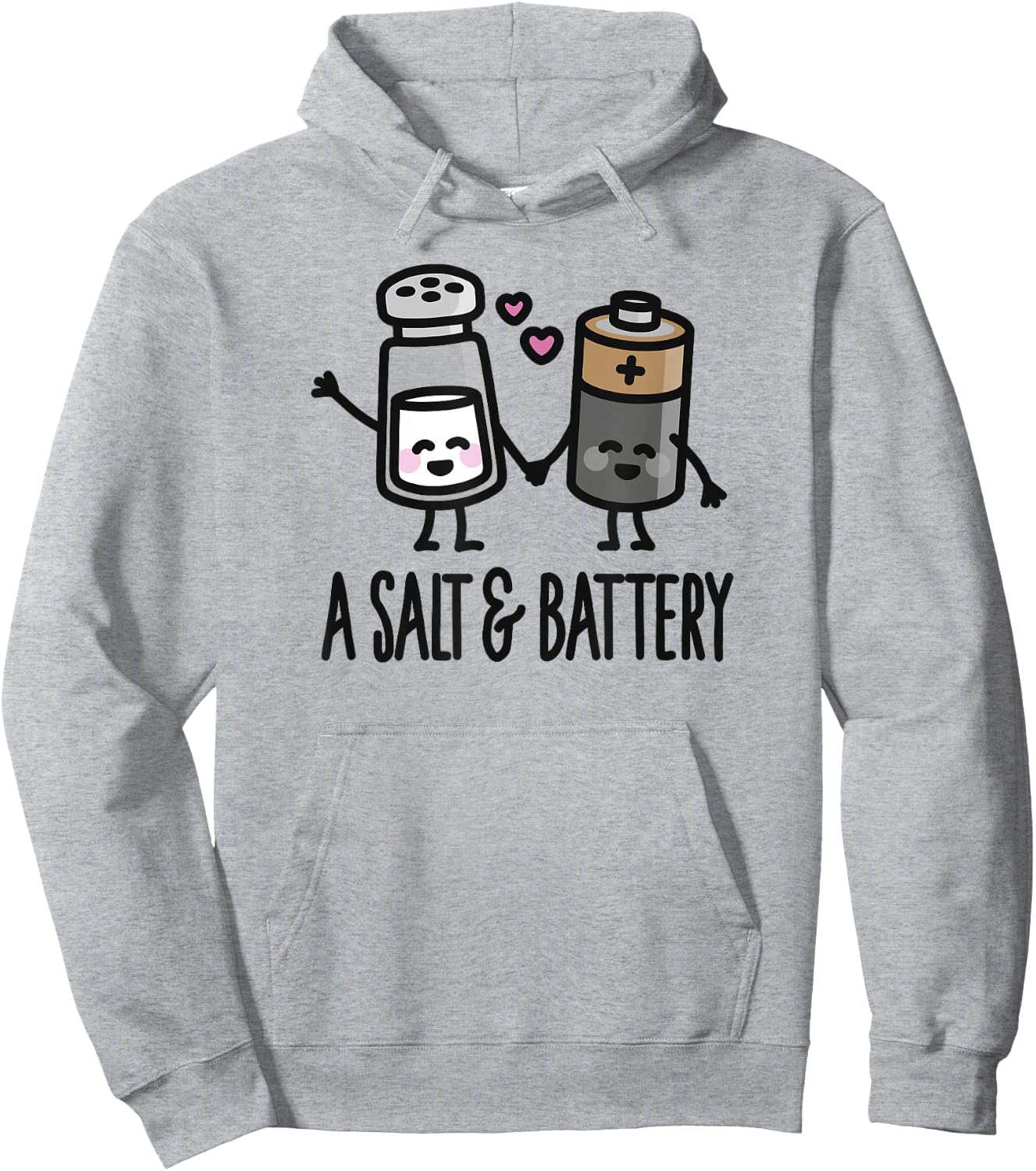 Funny A salt and battery / Assault and battery pun Hoodie - Hoodie | Ash