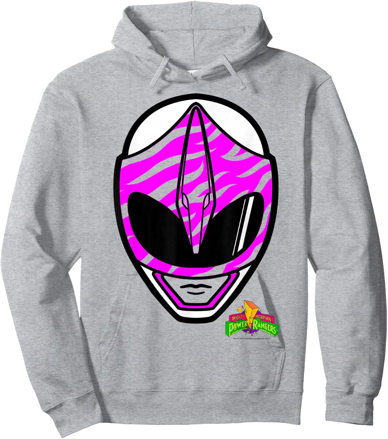 Power Rangers Pink Ranger Retro Print Big Face Hoodie - Hoodie | Ash