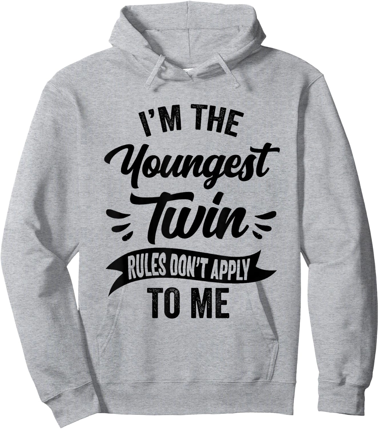 Youngest Twin Sister Brother Sibling Funny Birthday Twins Hoodie - Hoodie | Ash