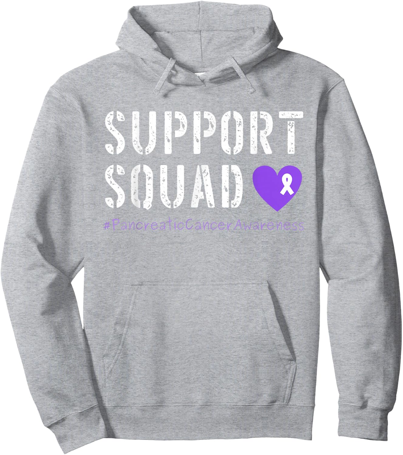 Purple Ribbon Men Women Kids Pancreatic Cancer Awareness Hoodie - Hoodie | Ash