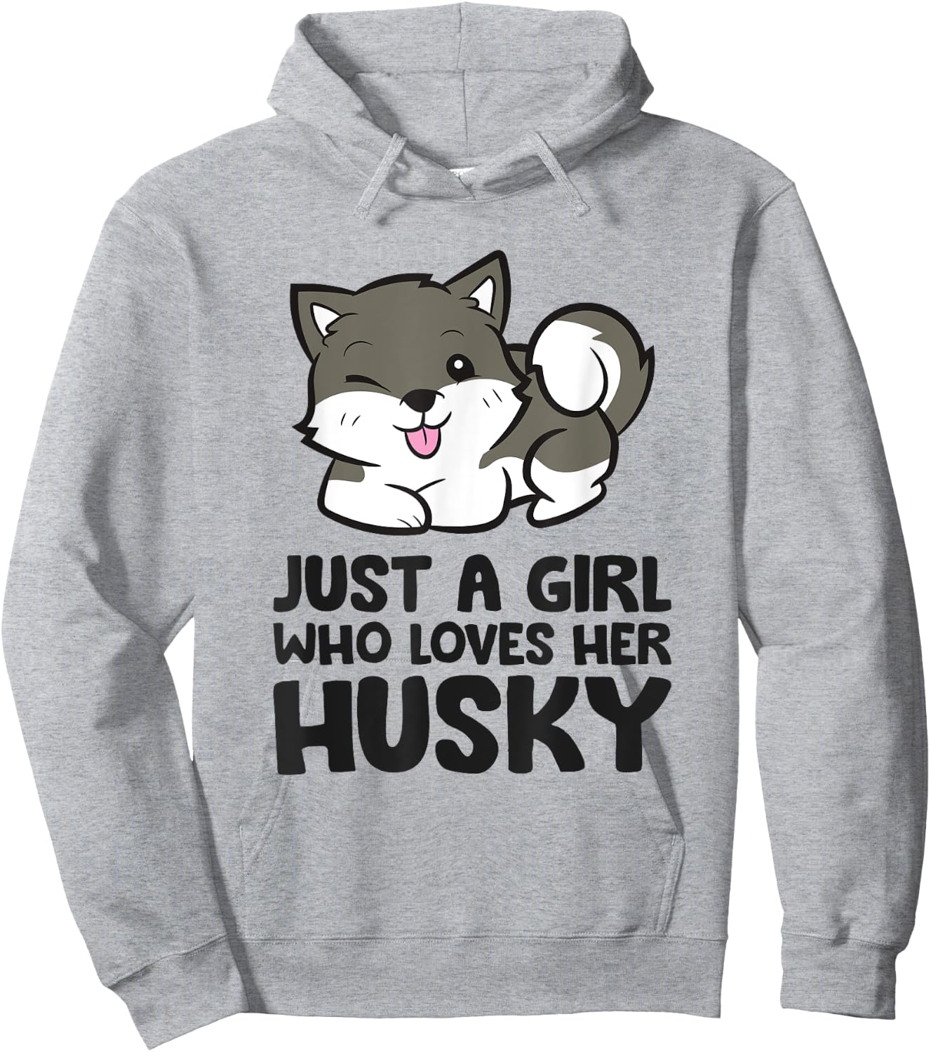 Siberian Husky Puppy Just a Girl Who Loves Her Husky Hoodie - Hoodie | Ash