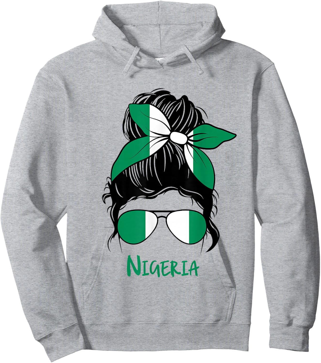 Nigeria Girl Nigerian girl Nigeria woman flag Hoodie - Hoodie | Ash