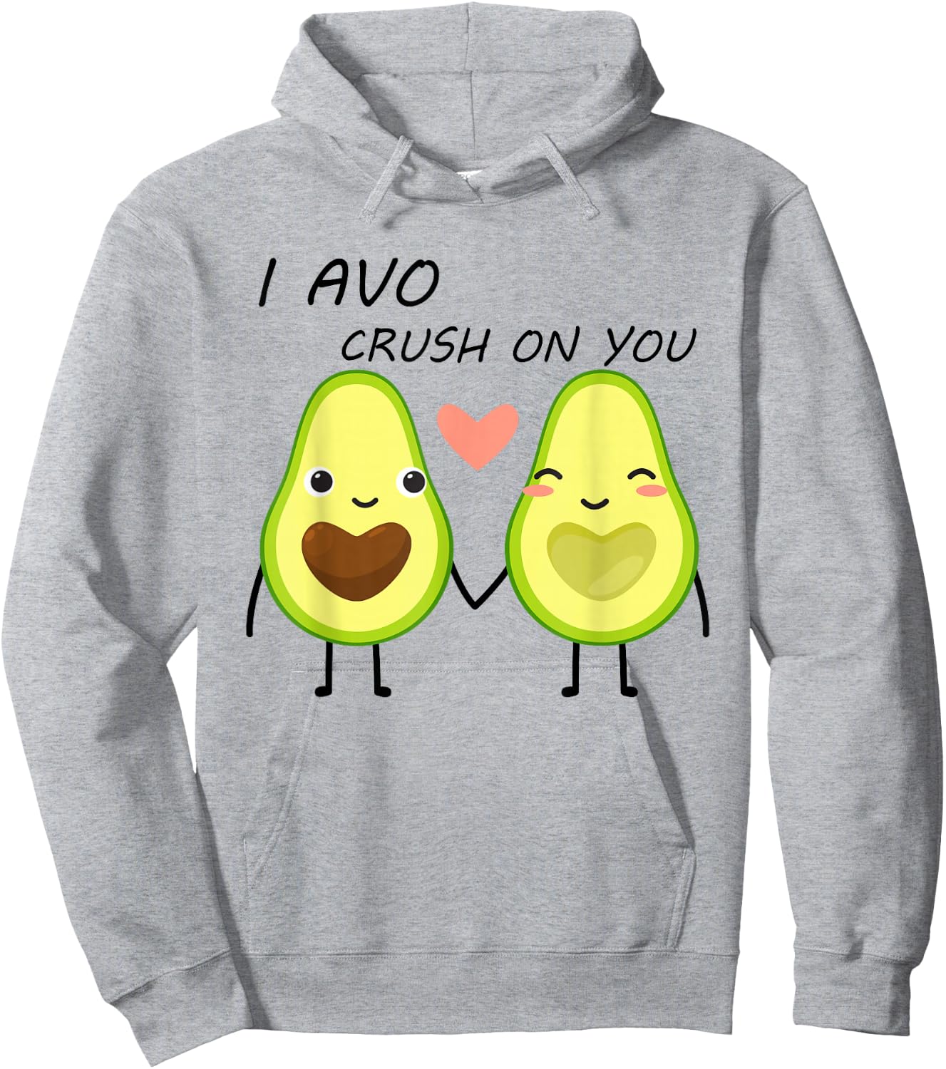 I Avo Crush On You Valentine and Love Adorable Avocado Hoodie - Hoodie | Ash