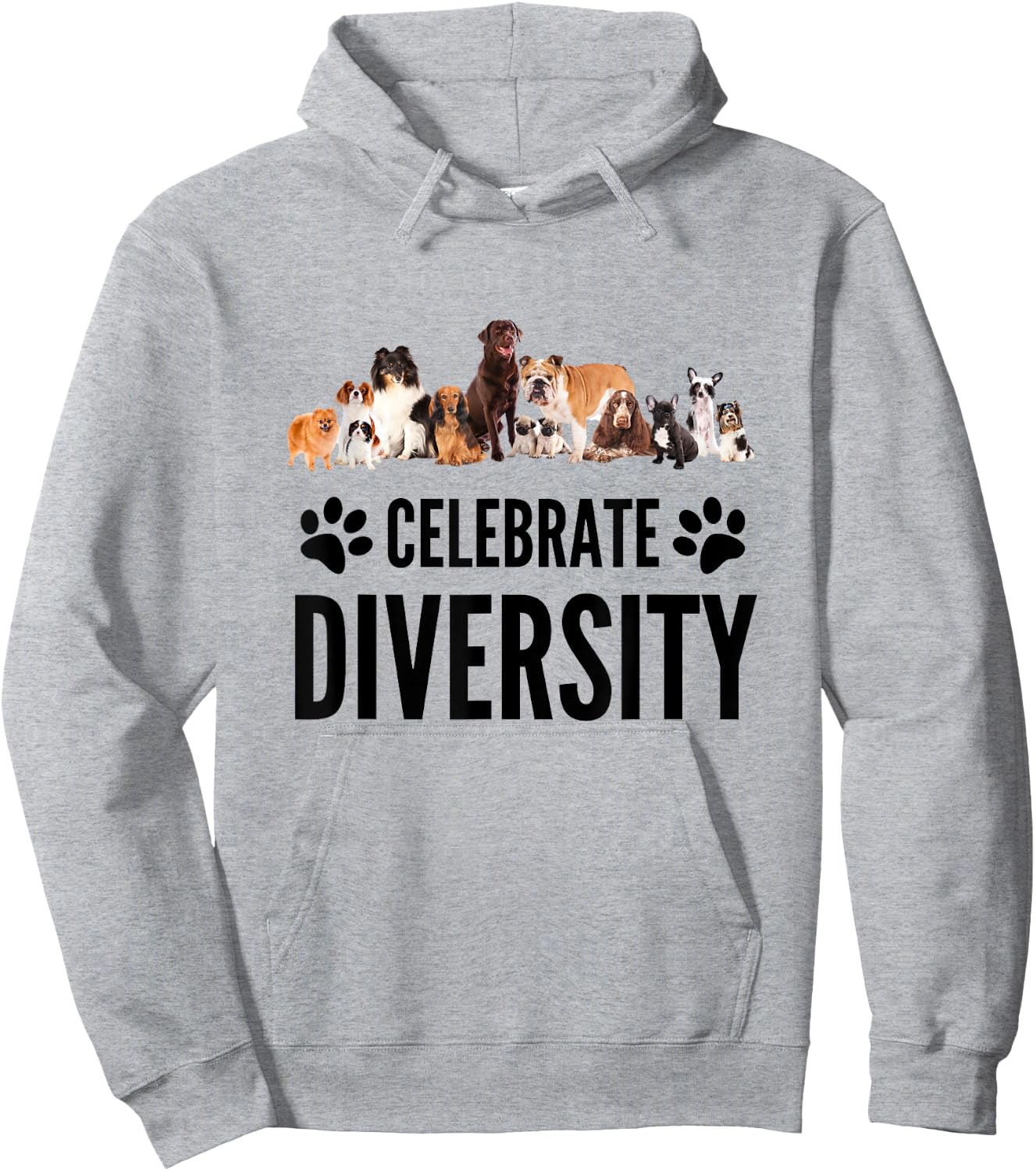 Dog Lover - Celebrate Diversity in Dogs - Funny Dog Slogan Men Women Girls Kids Hoodie - Hoodie | Ash