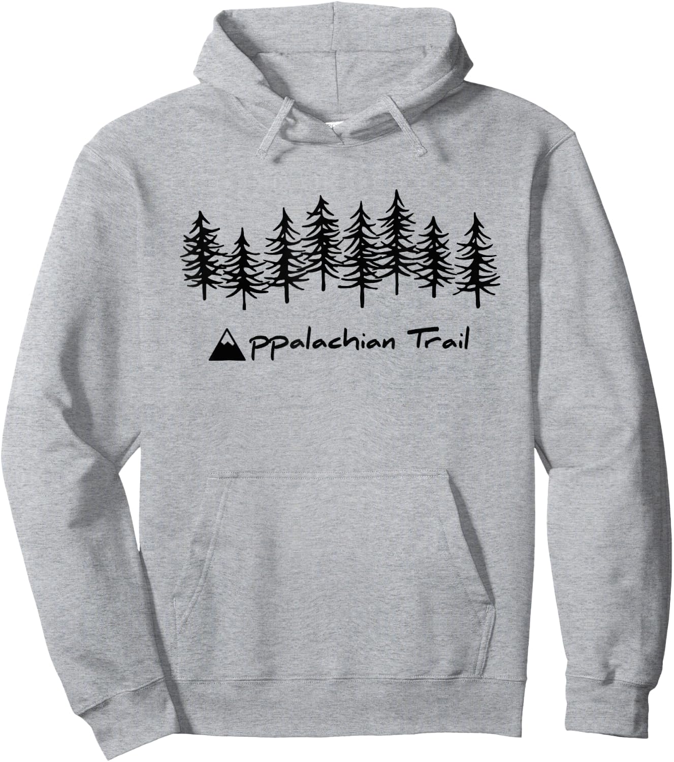 AT Appalachian Trail Hiking Mountain / Tree Graphic Hoodie - Hoodie | Ash