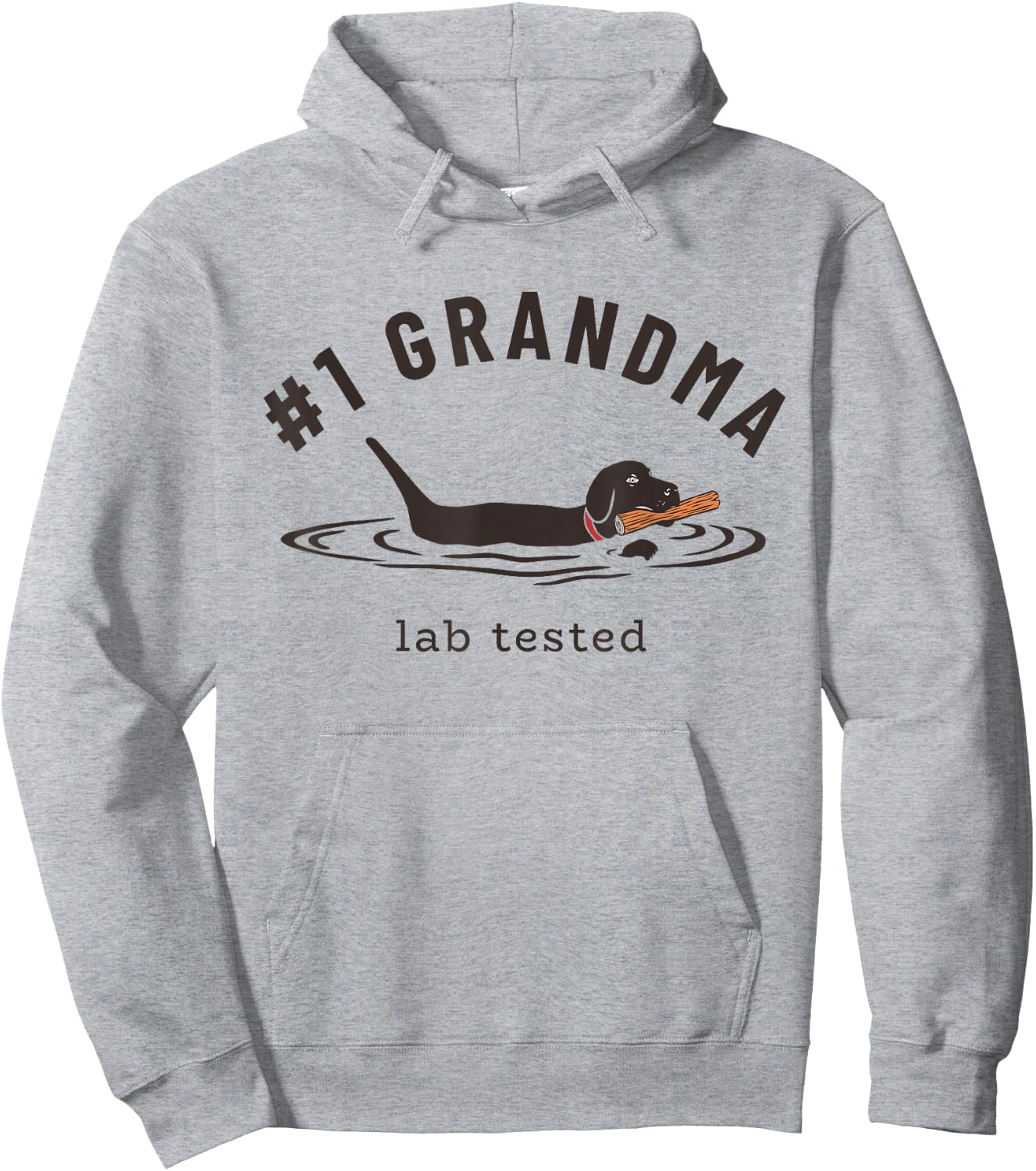 Black Lab #1 Grandma - Labrador Retriever Owner Mother's Day Hoodie - Hoodie | Ash
